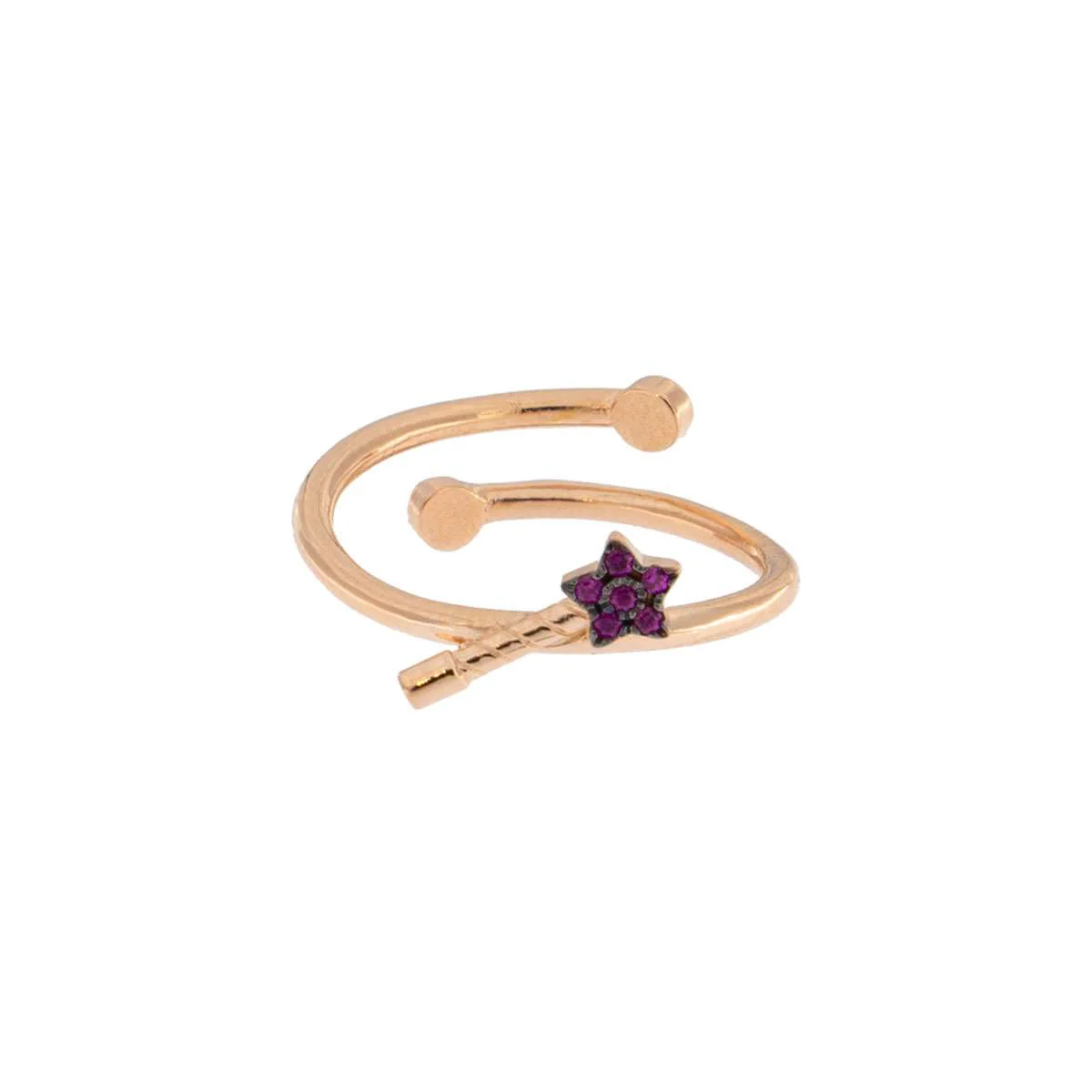 Anello con Soggetto Bacchetta in Zirconi
