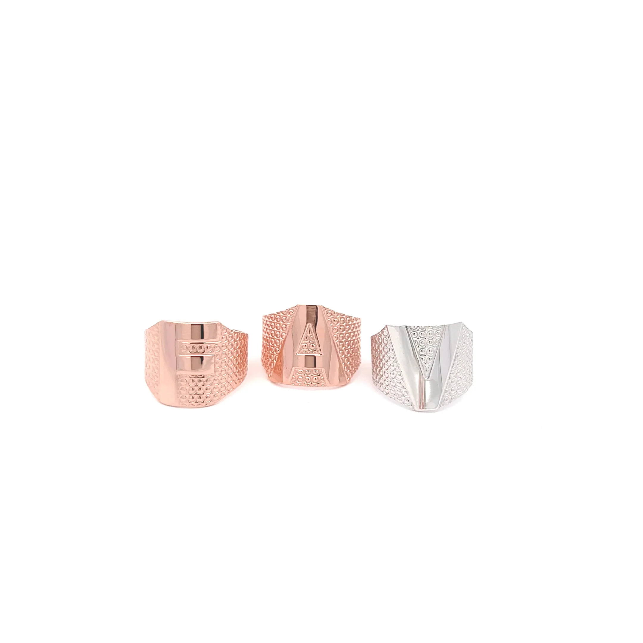 Anello fascia lettera oro rosa - Image 2