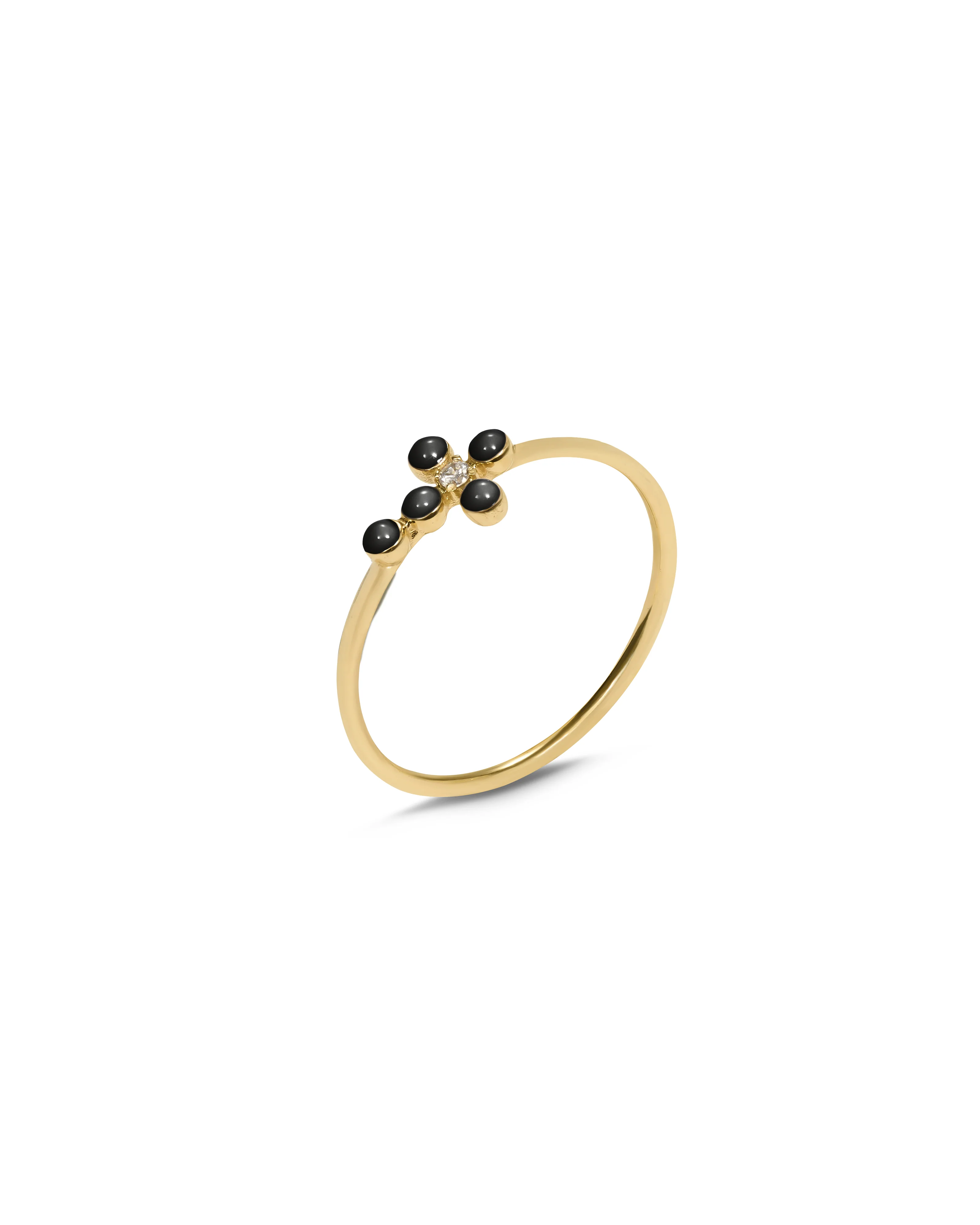 Anello fedina Corce smaltata e diamante lab-grown - ORO18KT - Image 2