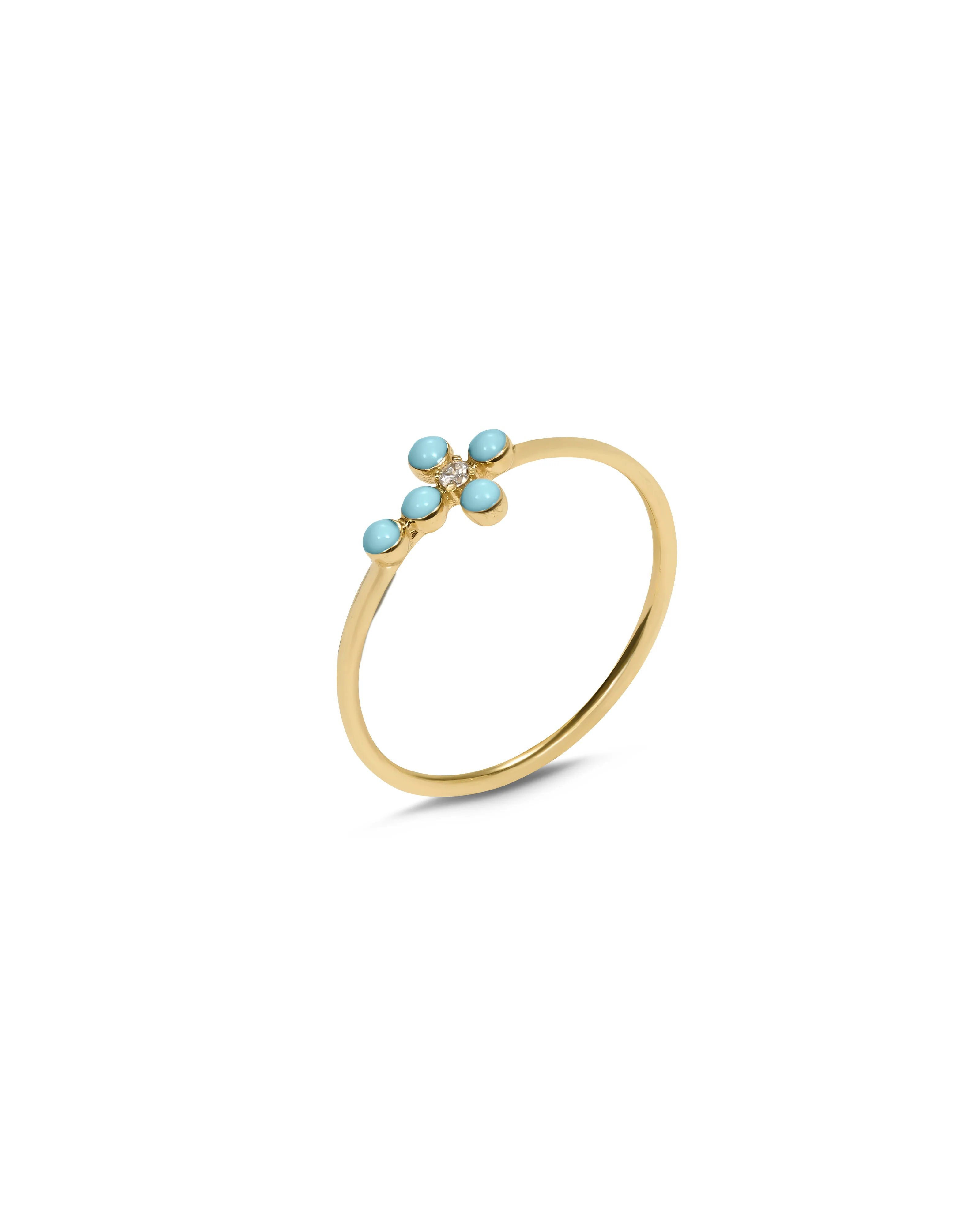Anello fedina Corce smaltata e diamante lab-grown - ORO18KT - Image 3