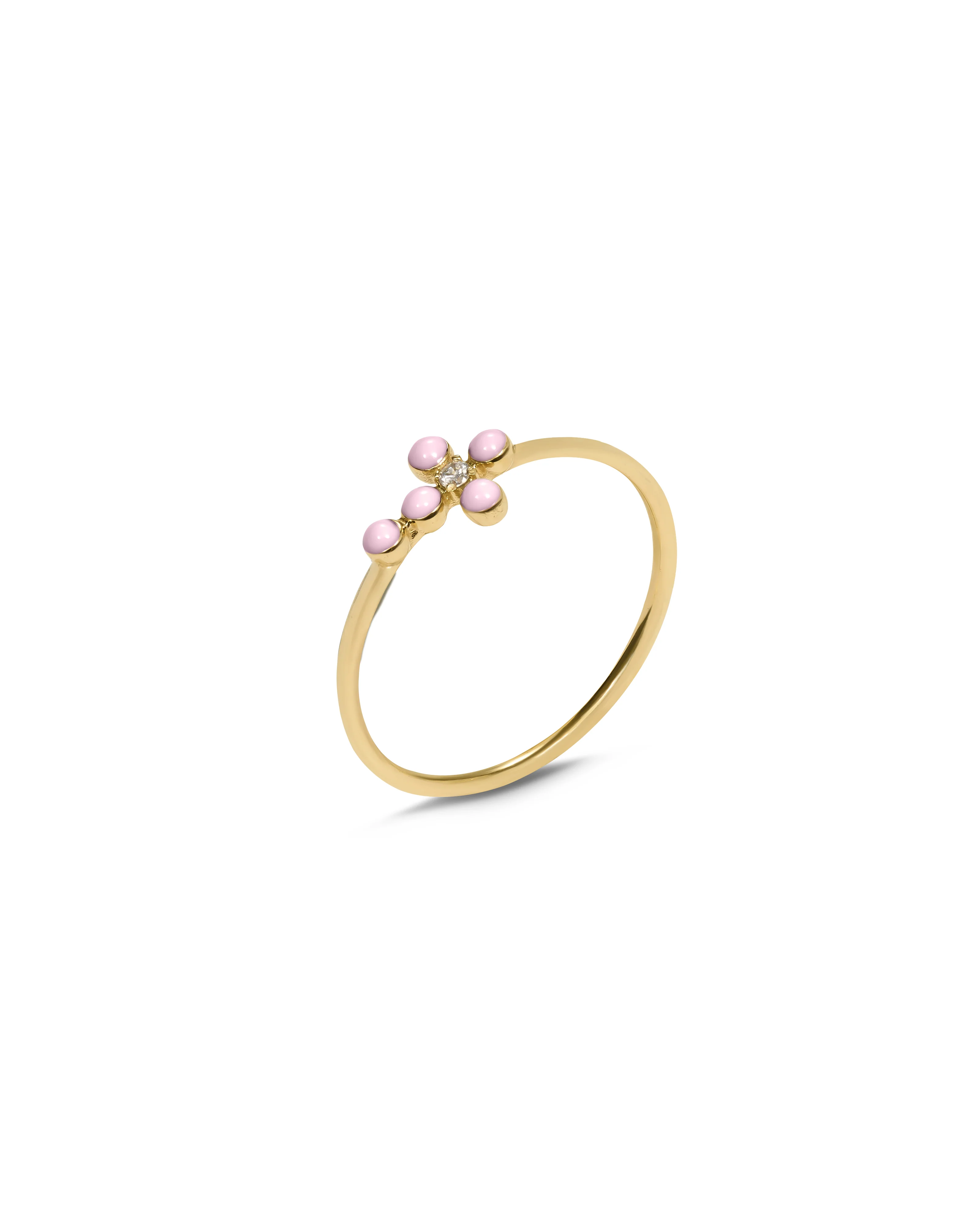 Anello fedina Corce smaltata e diamante lab-grown - ORO18KT - Image 5
