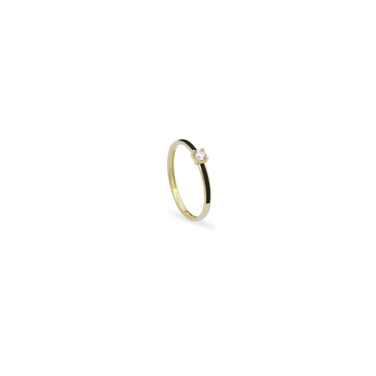 Anello fedina smalto e diamante lab-grown - ORO18KT - Image 2
