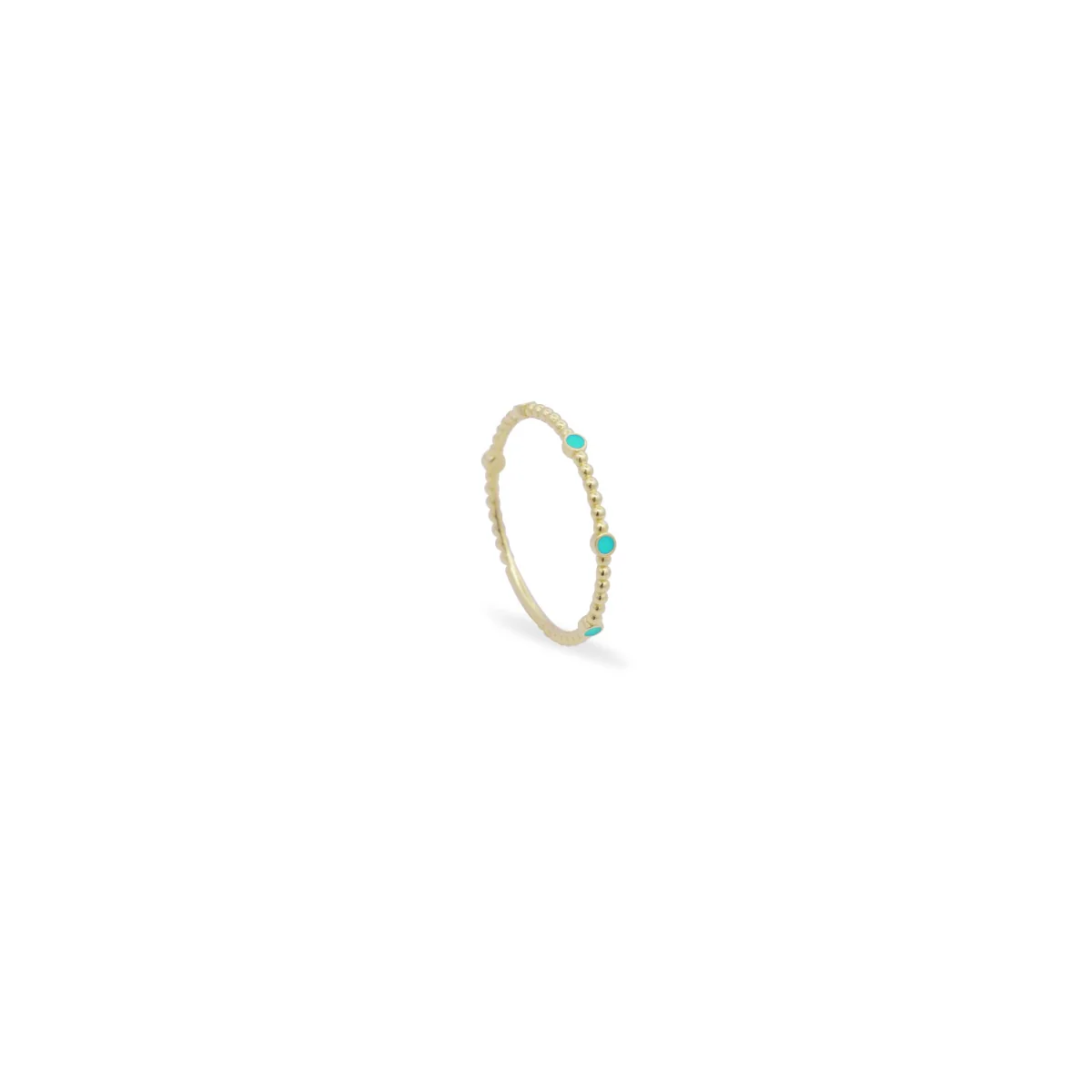 Anello fedina zigrinato e puntino smalto - ORO18KT - Image 3