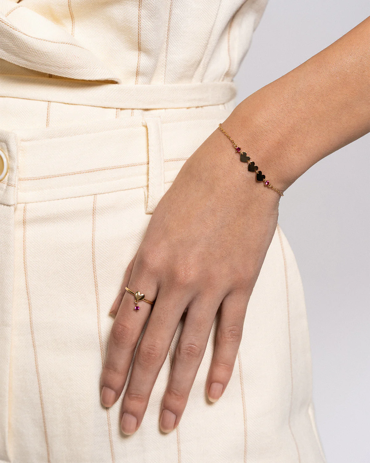 Anello line cuore e punto luce - Image 5
