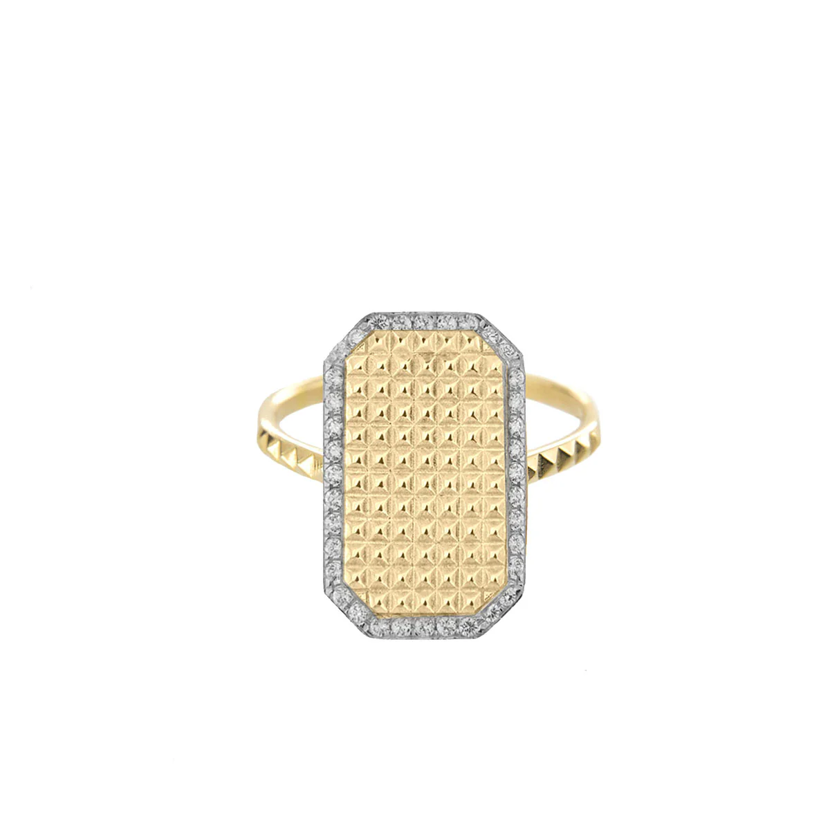 Anello medaglia texture borchie - Image 2