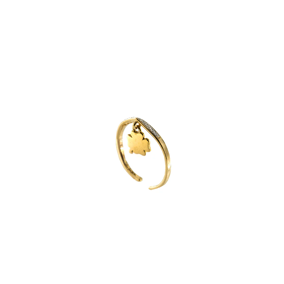 ANELLO RIGIDO ZIRCONI - QUADRIFOGLIO - Image 2
