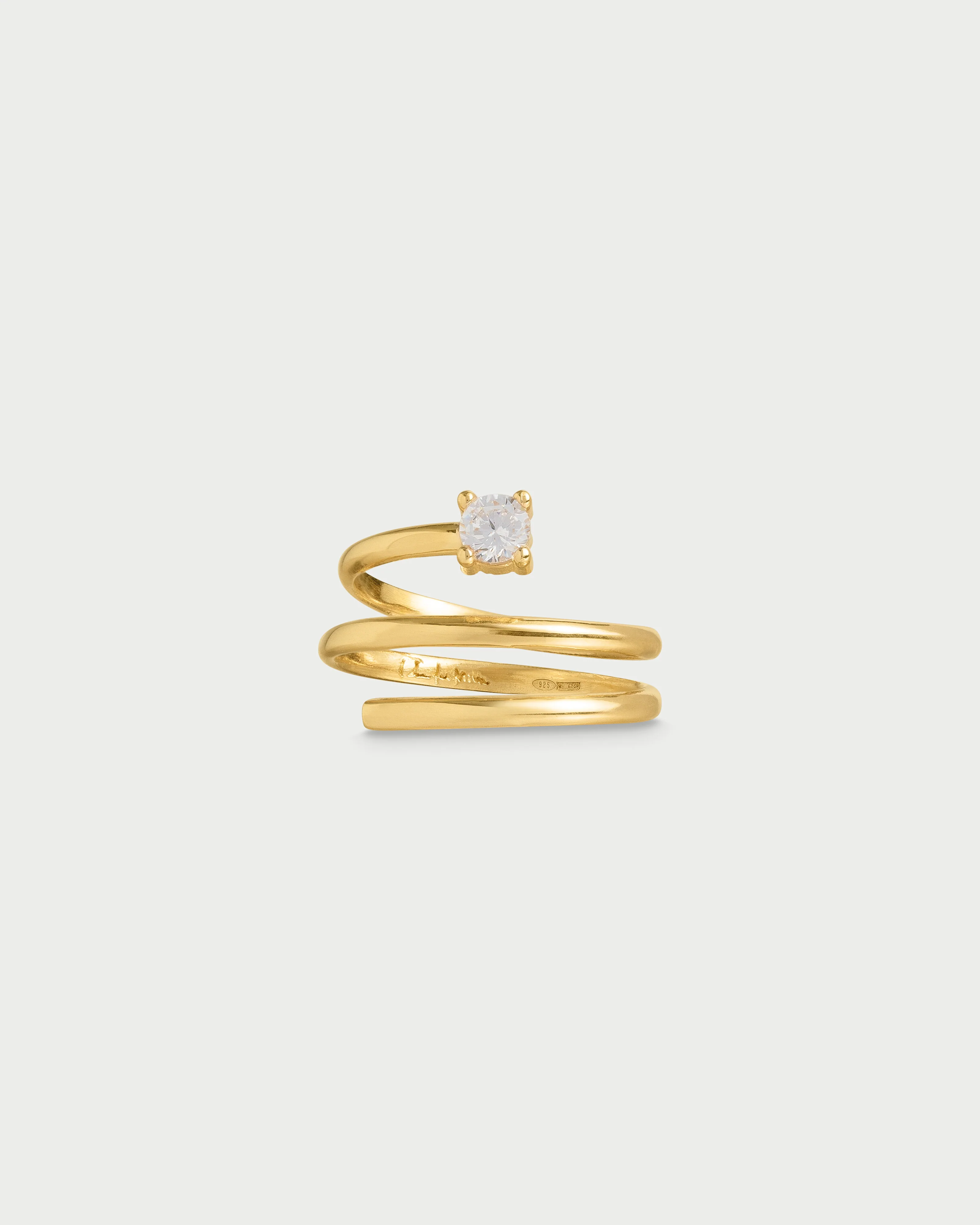 Anello spirale e castone con zircone - SHAPES - Image 4