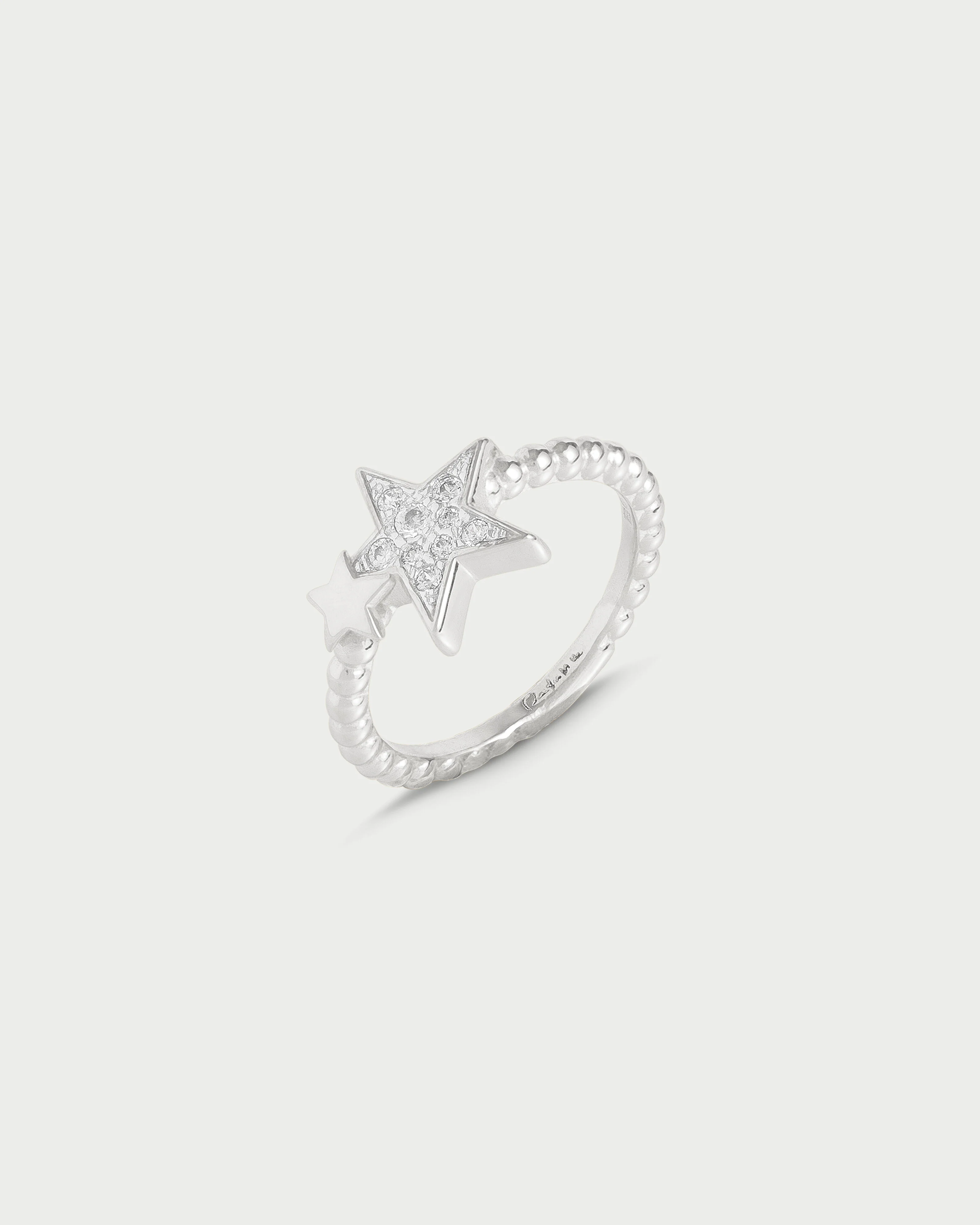 Anello stella pavè oversized e stellina - Image 3