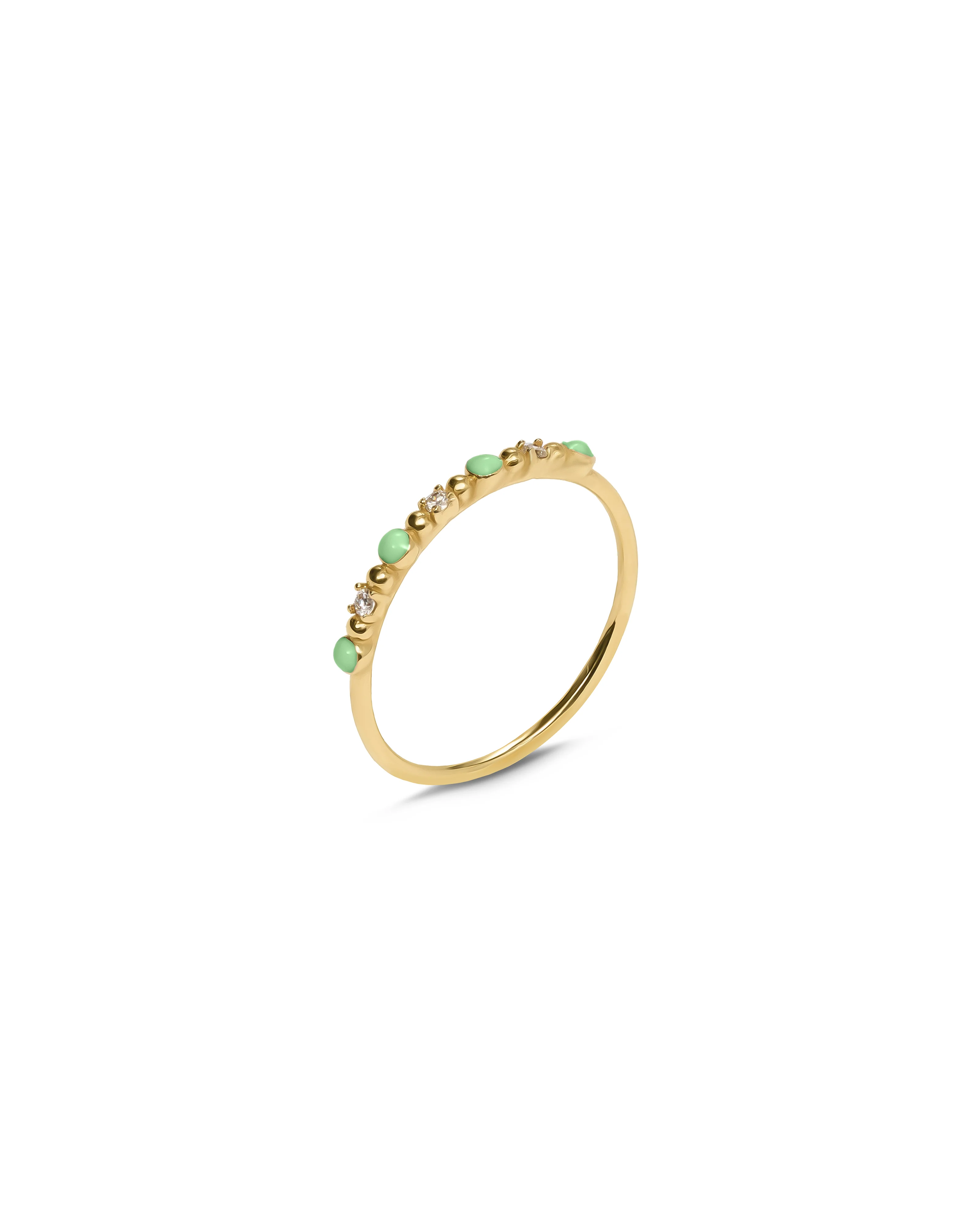 Anello veretta smalto e dimanti lab-grown - ORO18KT - Image 5
