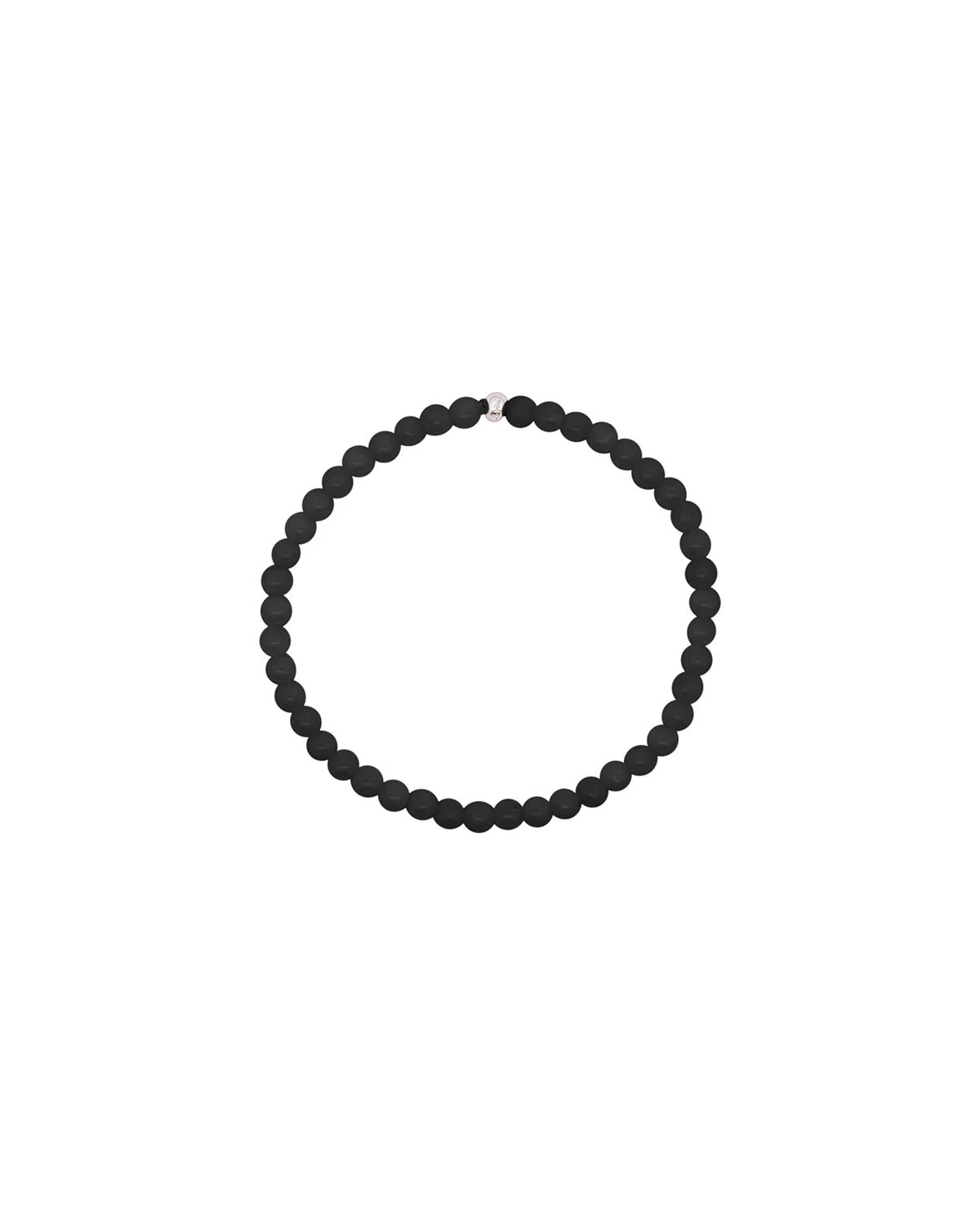 Base Bracciale Elastico in Agata Nera