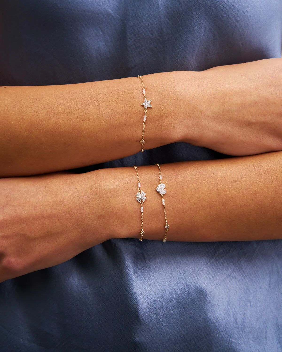 Bracciale catena castoni stella small pavè - Image 3