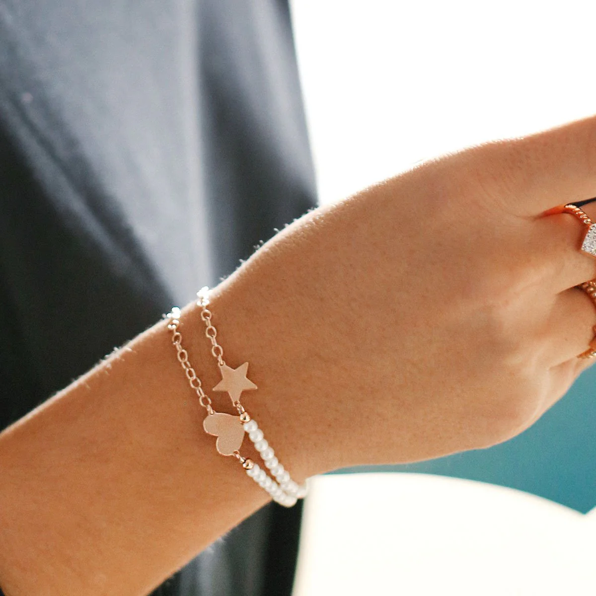 Bracciale Catenella e Perle Stella - Image 3