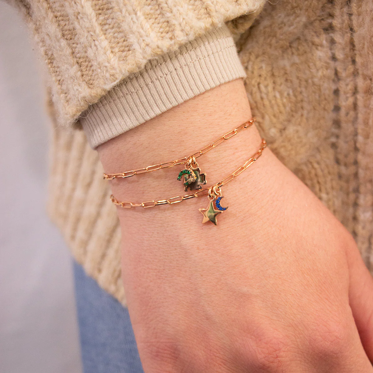 Bracciale Catenella Stella/Luna - Image 3
