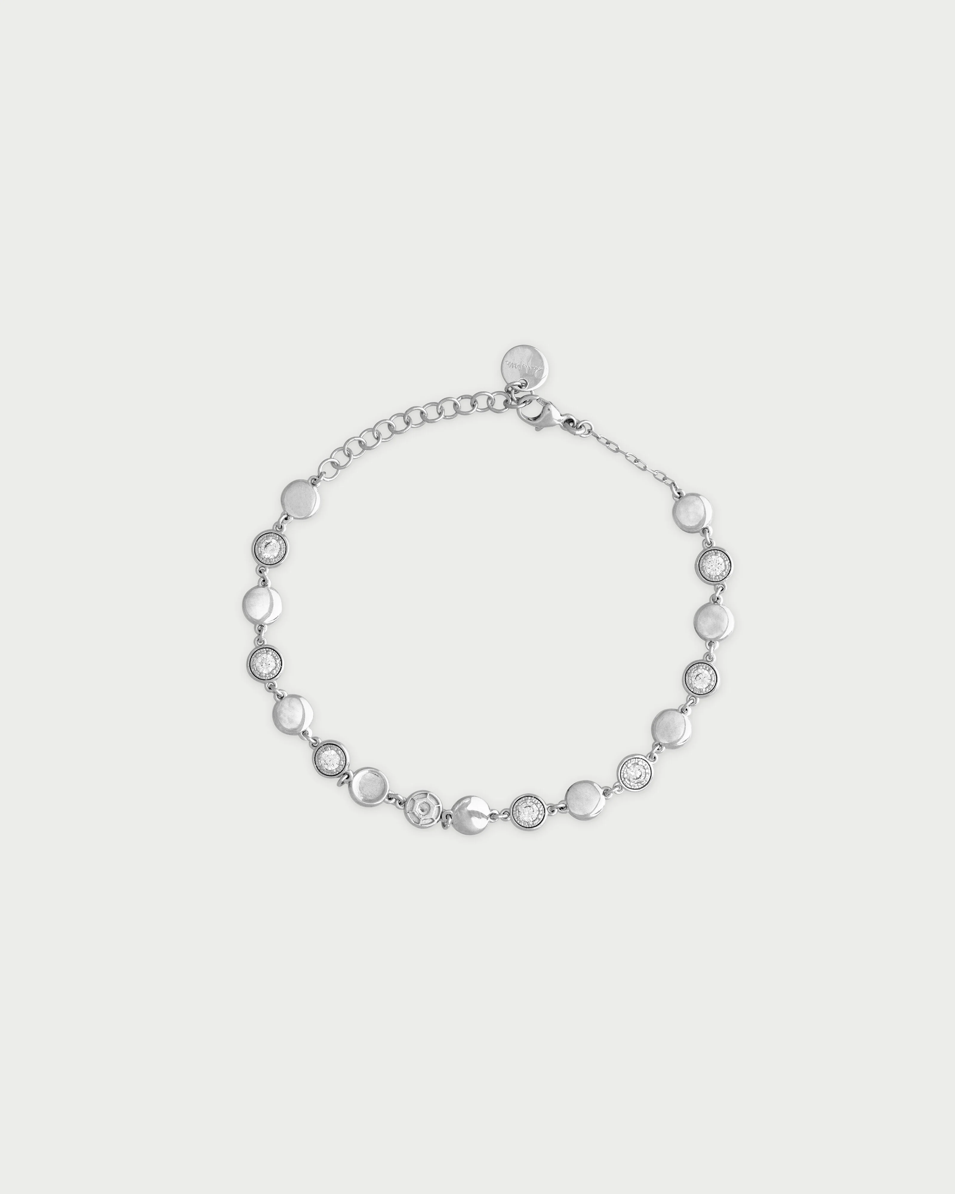 Bracciale con cerchi alternati lisci e pavè - Image 4