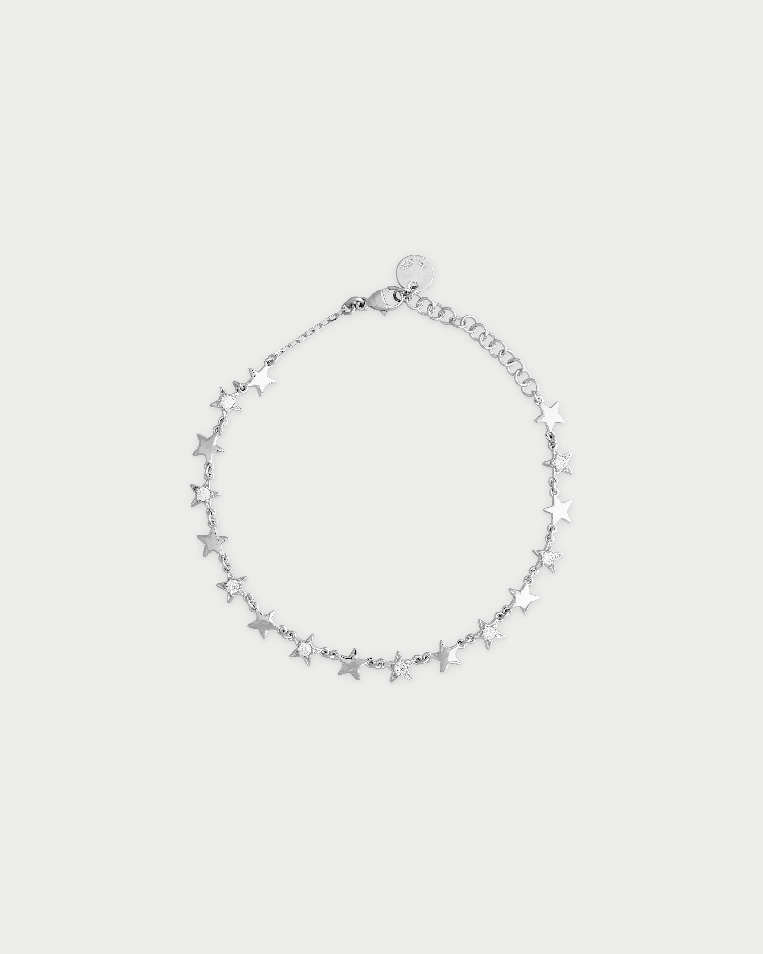 Bracciale con stelle alternate lisce e pavè - Image 2