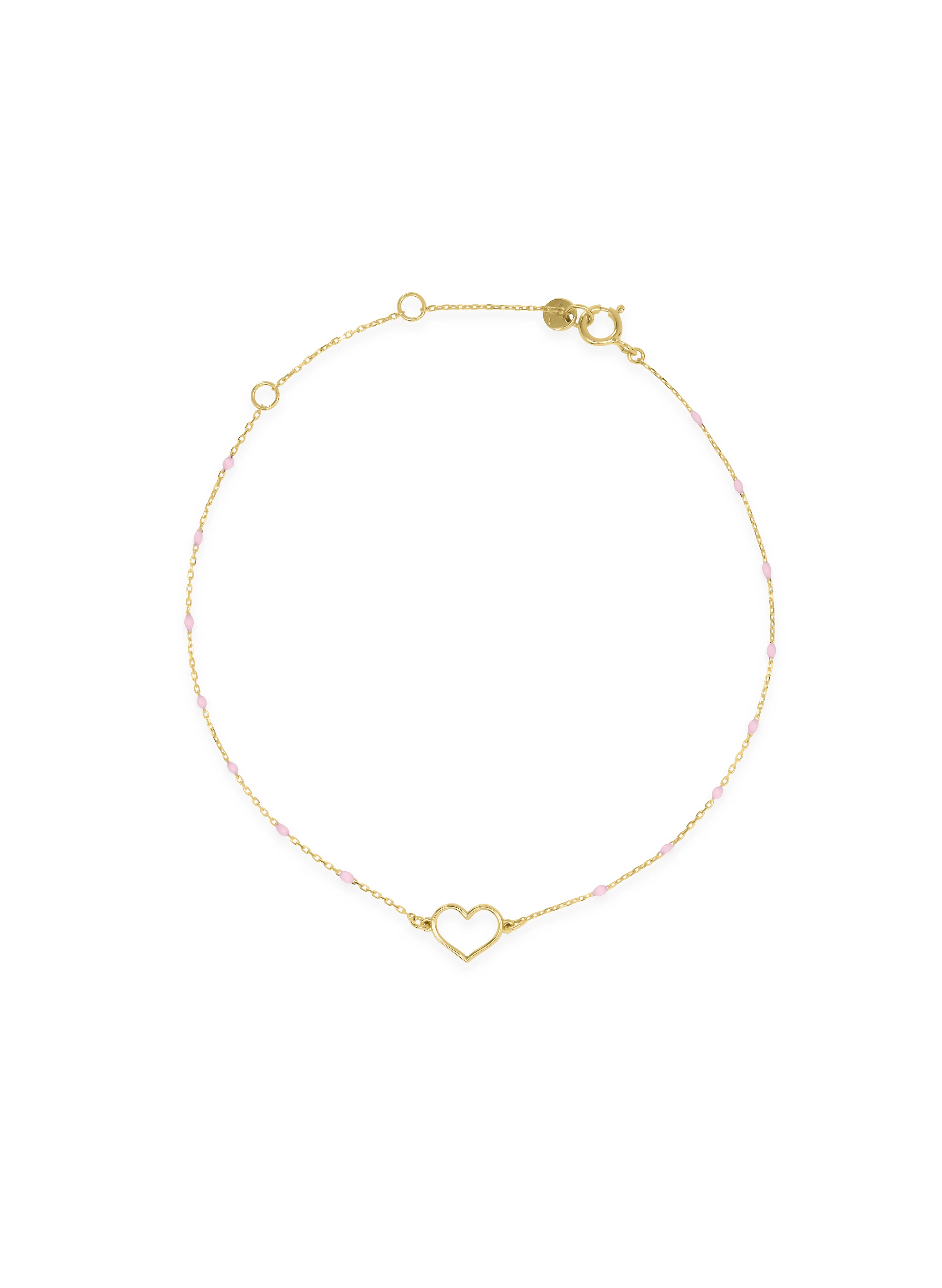 Bracciale cuore traforato e catena semino smaltato - ORO18KT - Image 4