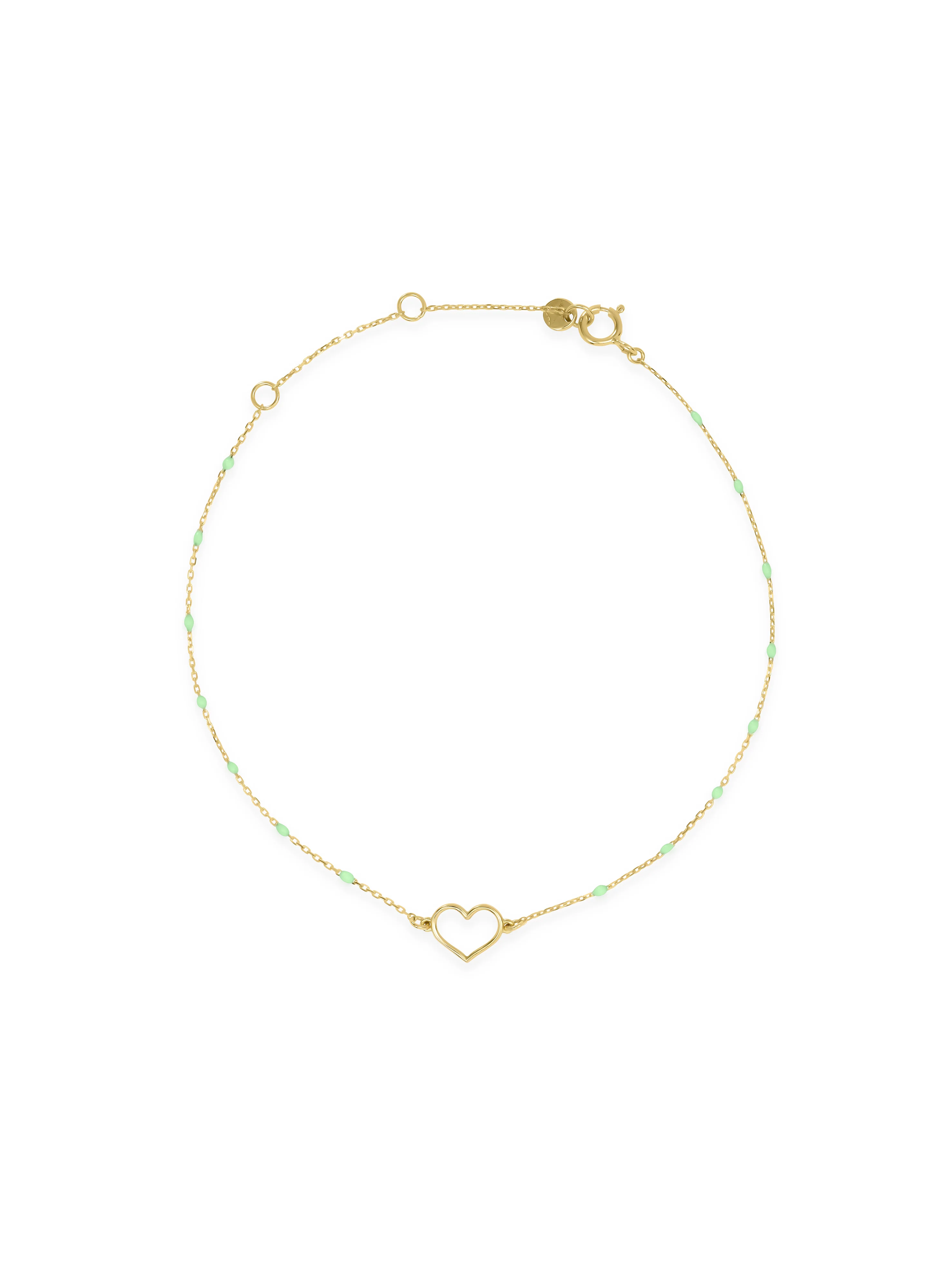 Bracciale cuore traforato e catena semino smaltato - ORO18KT - Image 5