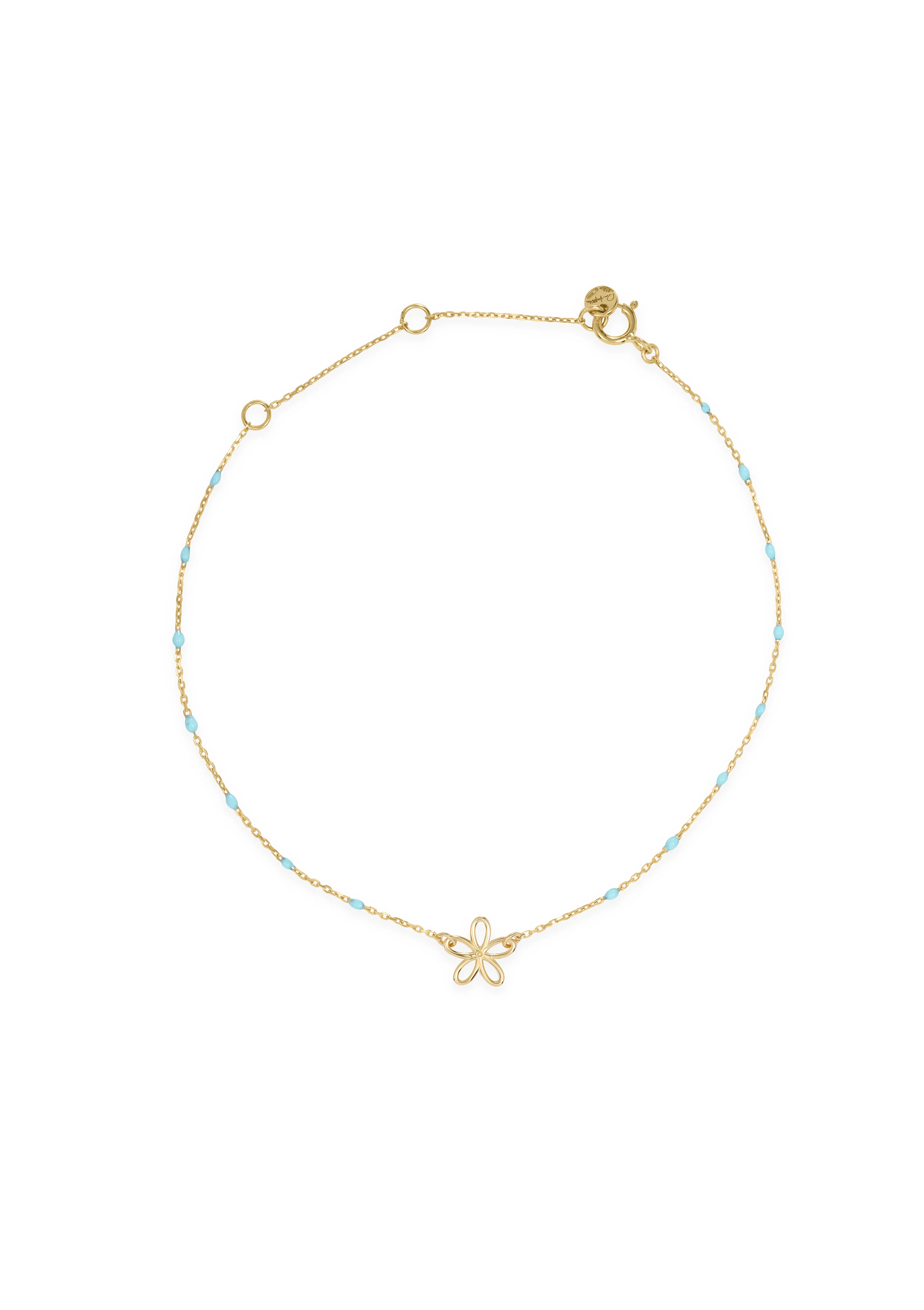 Bracciale fiore traforato e catena semino smaltato - ORO18KT - Image 3
