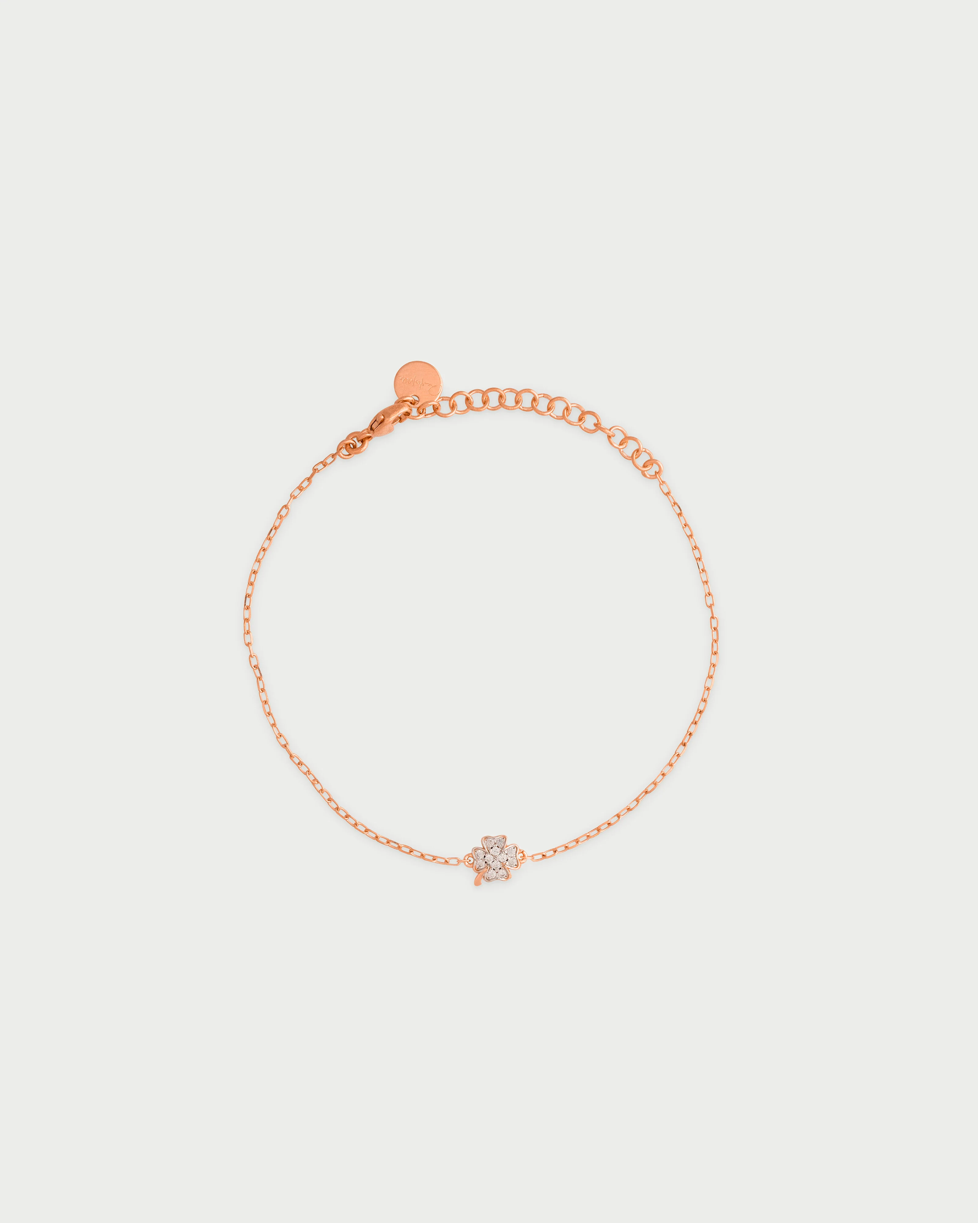 Bracciale catena e quadrifoglio zirconi - Image 3