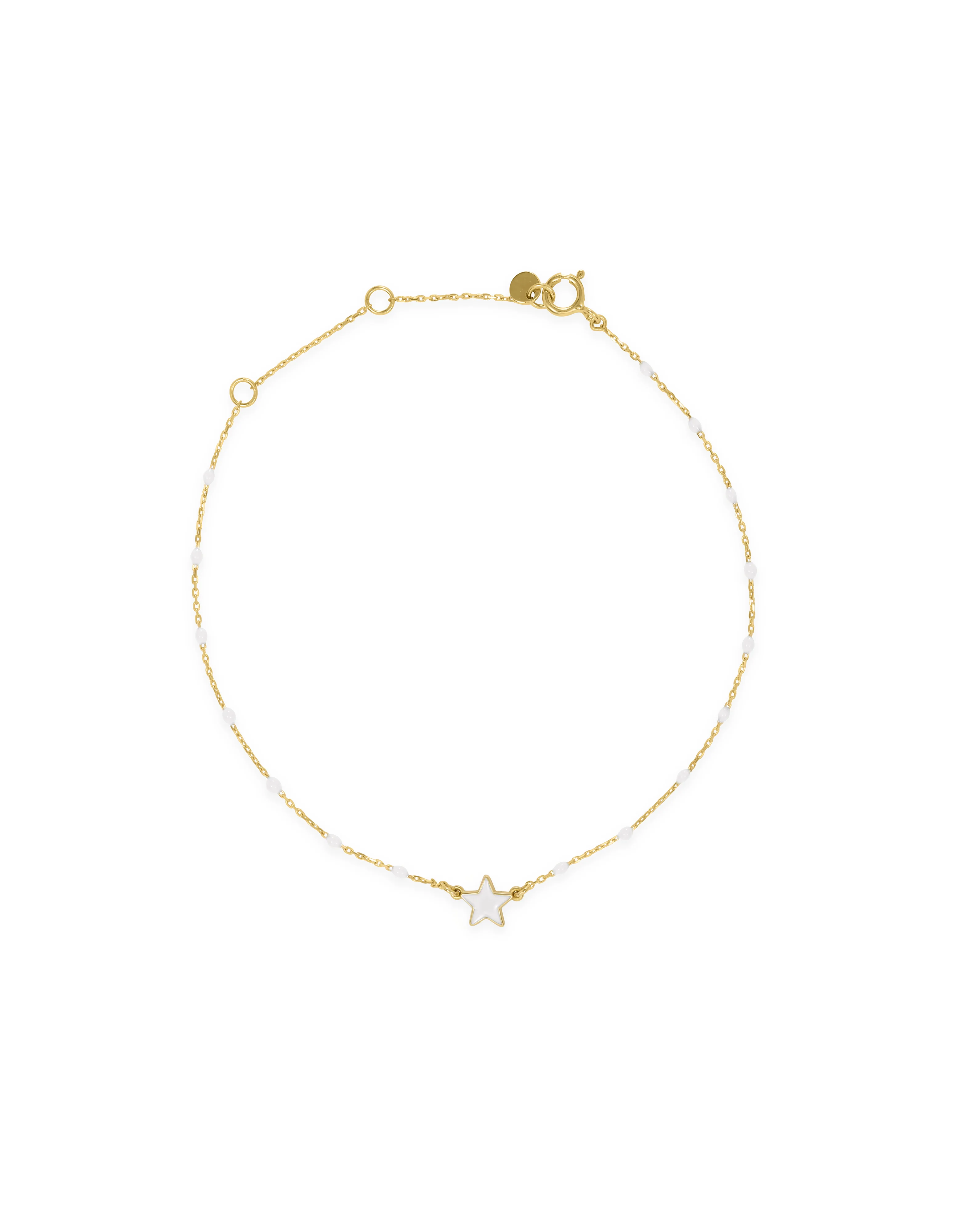 Bracciale stella smaltata e catena semino smaltato - ORO18KT - Image 3