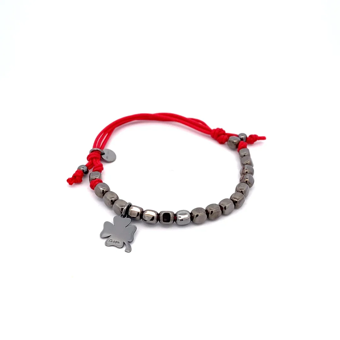 Bracciale tessuto colorato pietre brunite - Image 2