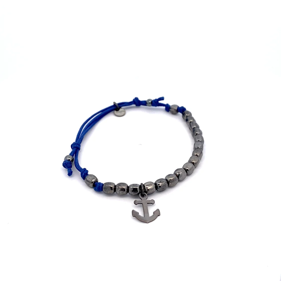 Bracciale tessuto colorato pietre brunite - Image 5