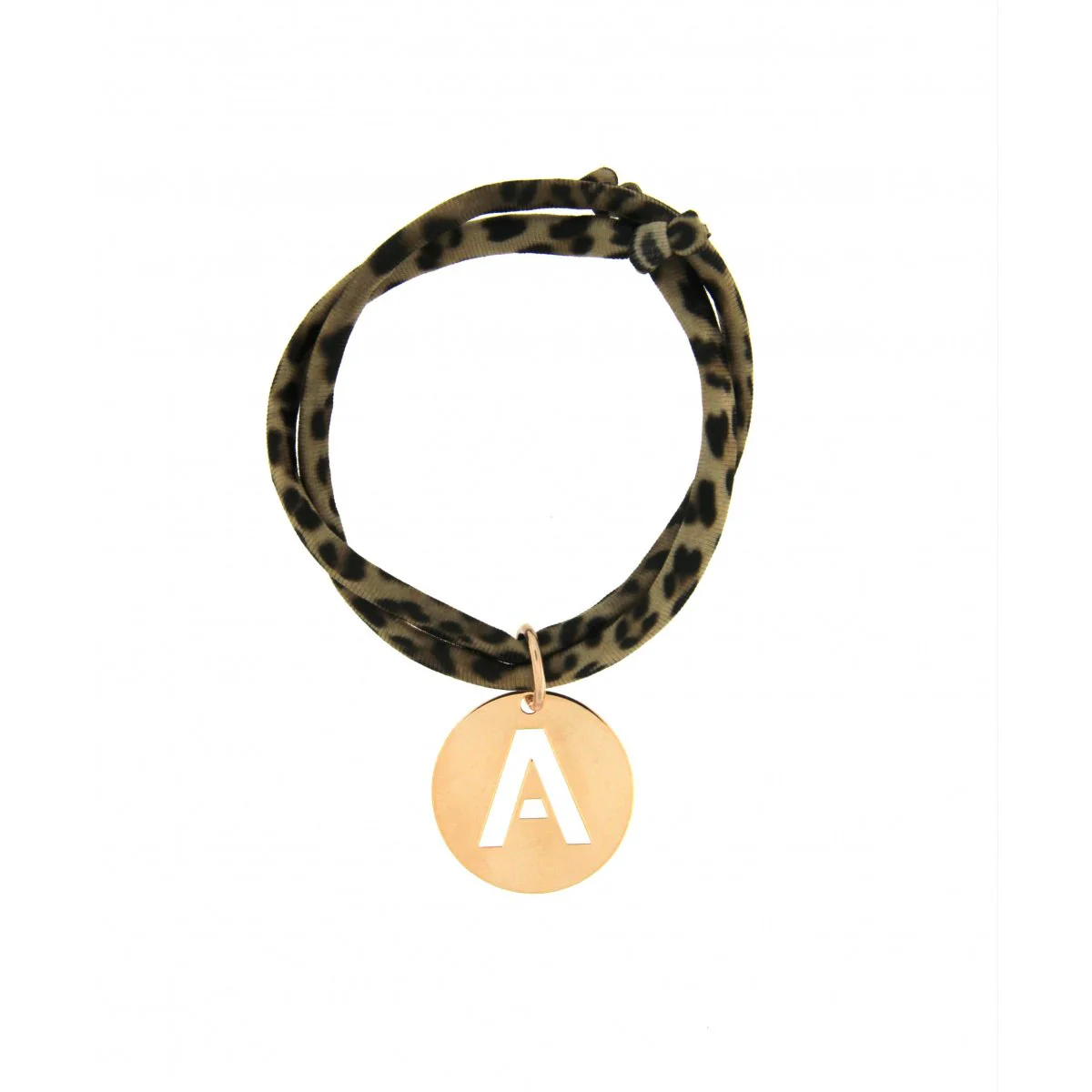 Bracciale Tessuto Elastico con Ciondolo Lettera