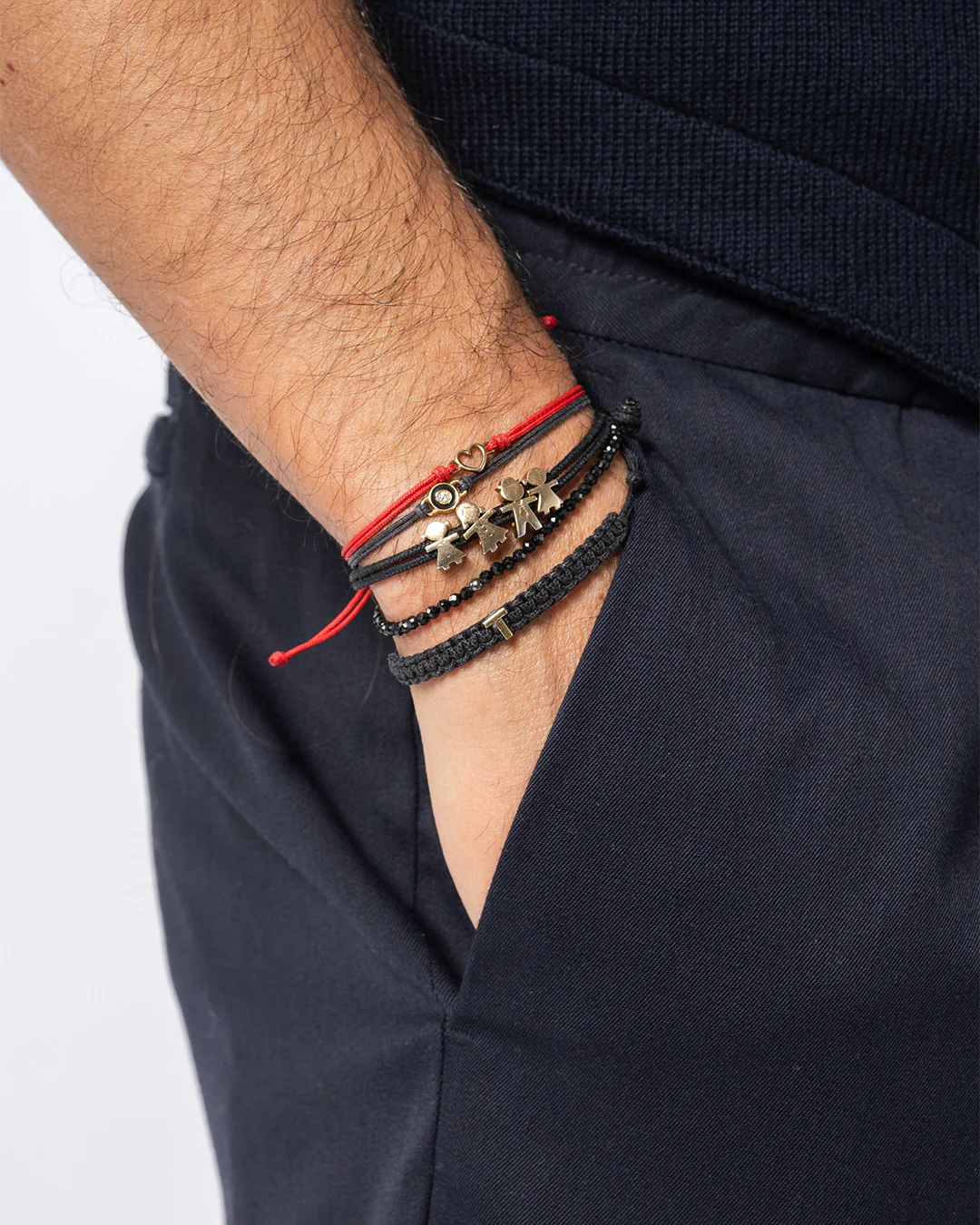 Bracciale tessuto linea del cuore - ORO18KT - Image 3