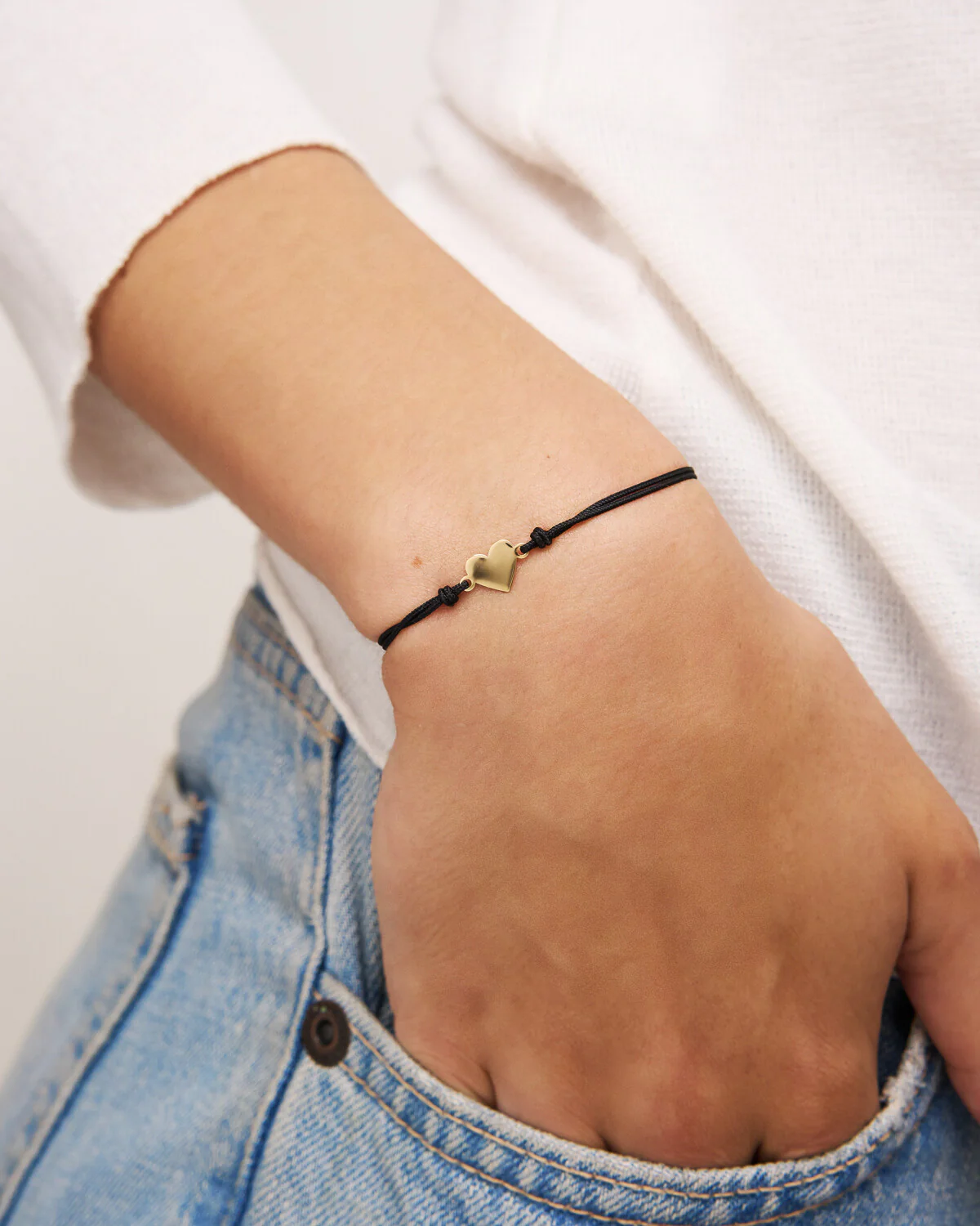 Bracciale tessuto nero 1 soggetto cuore - Image 6