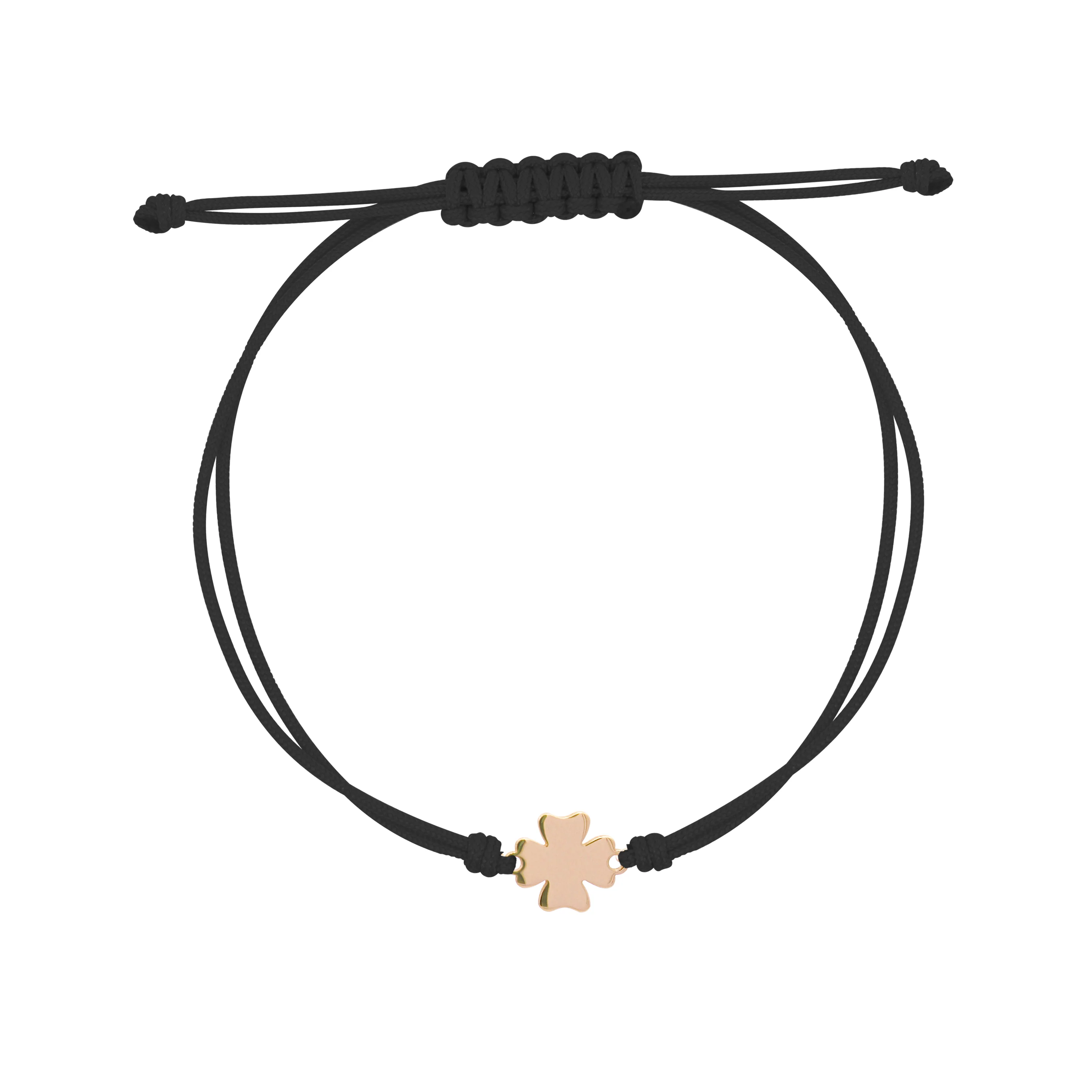 Bracciale tessuto nero 1 soggetto quadrifoglio - Image 3