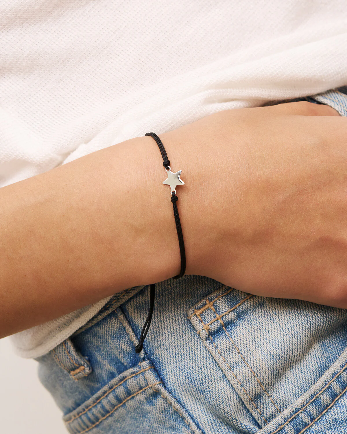 Bracciale tessuto nero 1 soggetto stella - Image 6