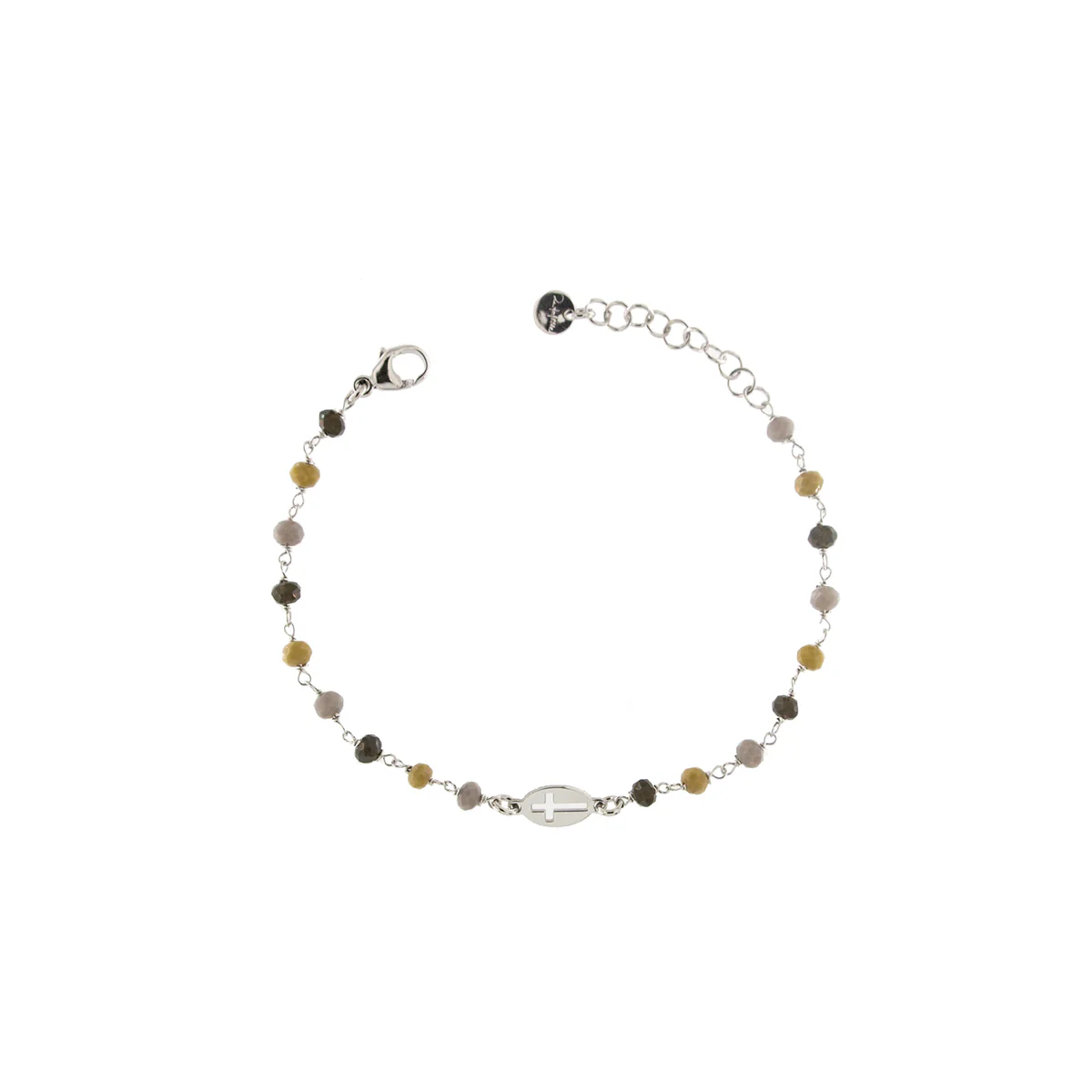 Braccialetto incatenato mix marrone e croce - TANGLE