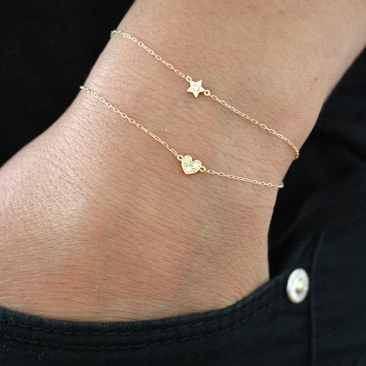 Braccialetto Stella e Diamanti Lab Grown - ORO18KT - Image 2