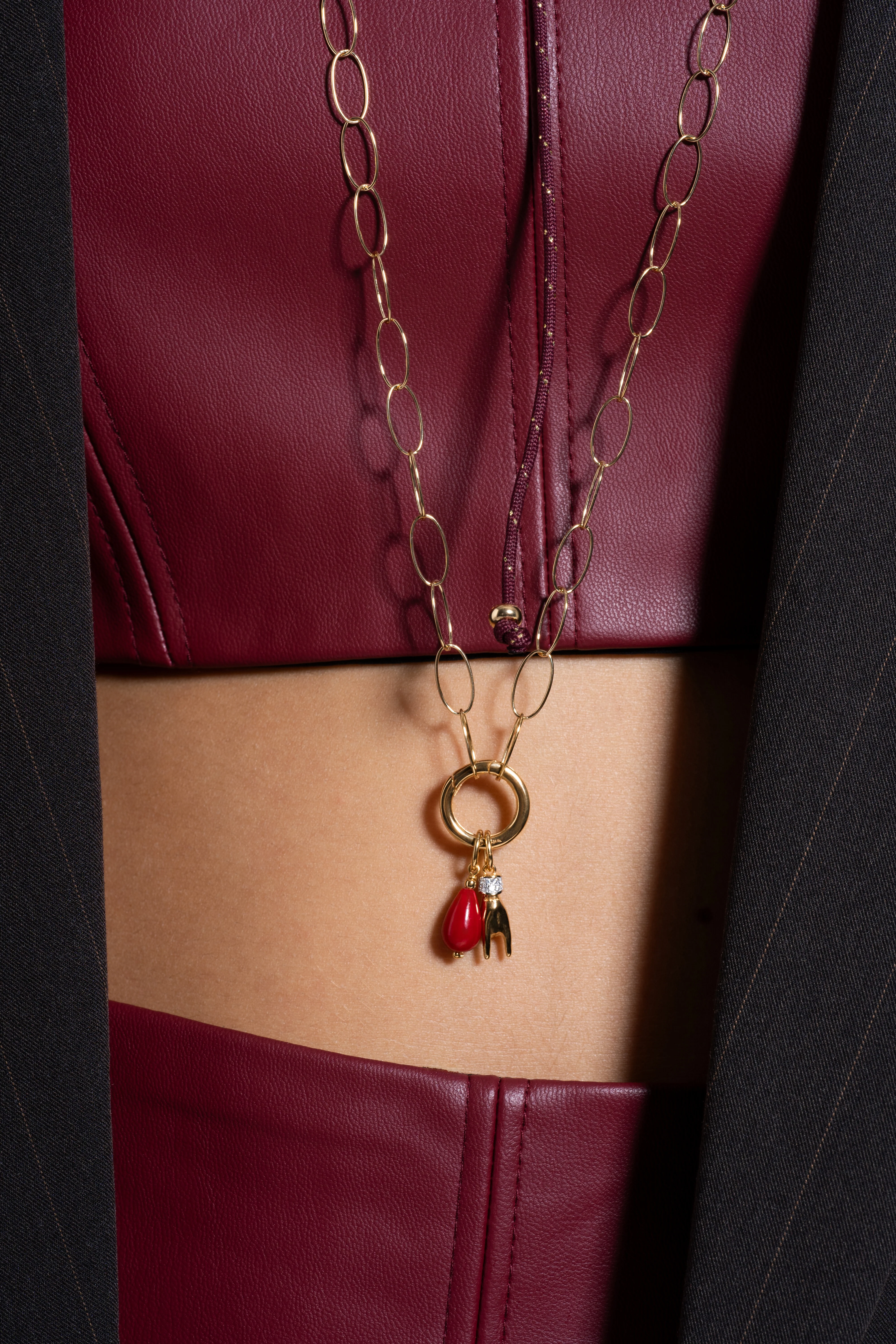 Charm Bamboo corallo Drop - Image 3
