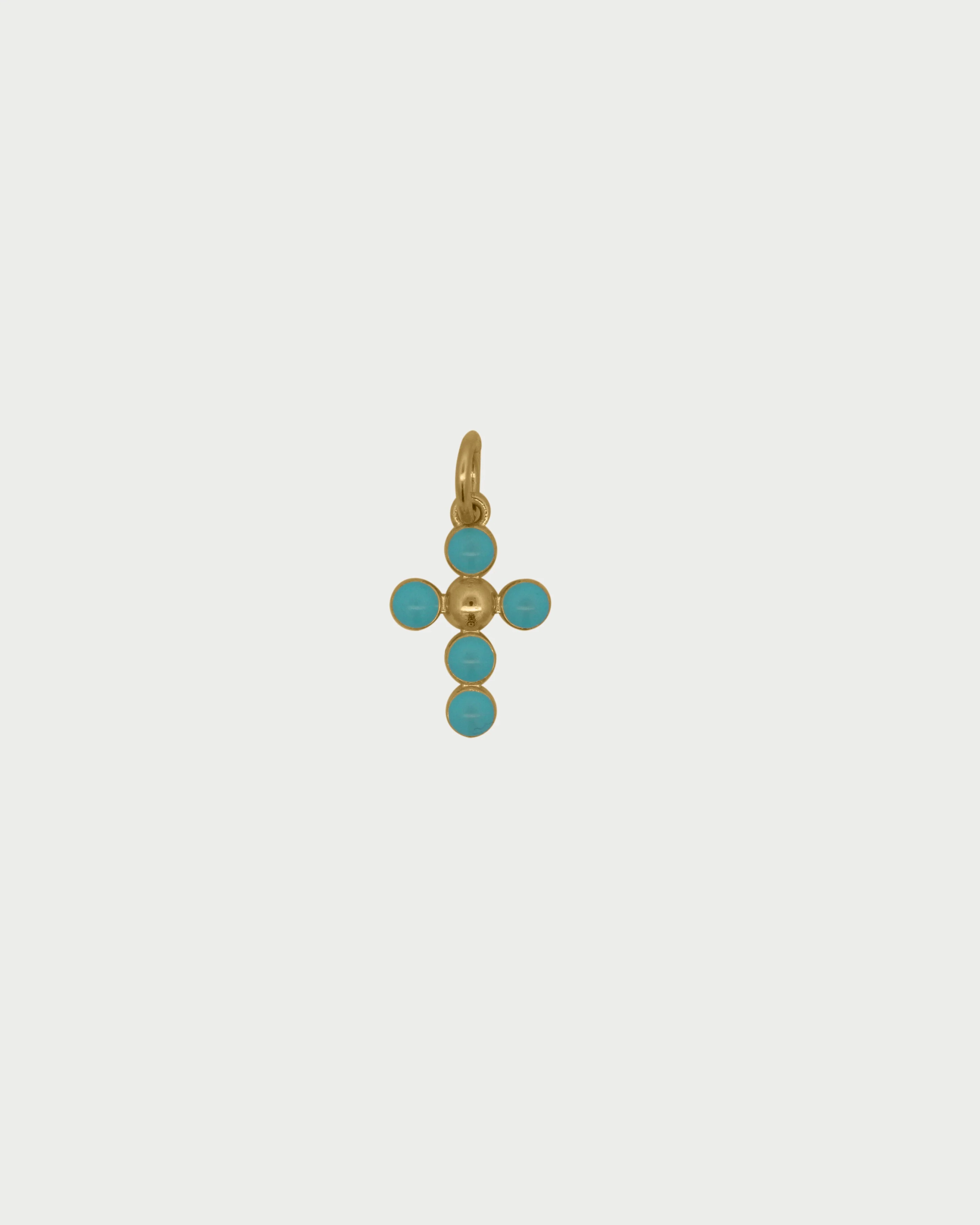 Charm Croce Pallini Smalto Azzurro