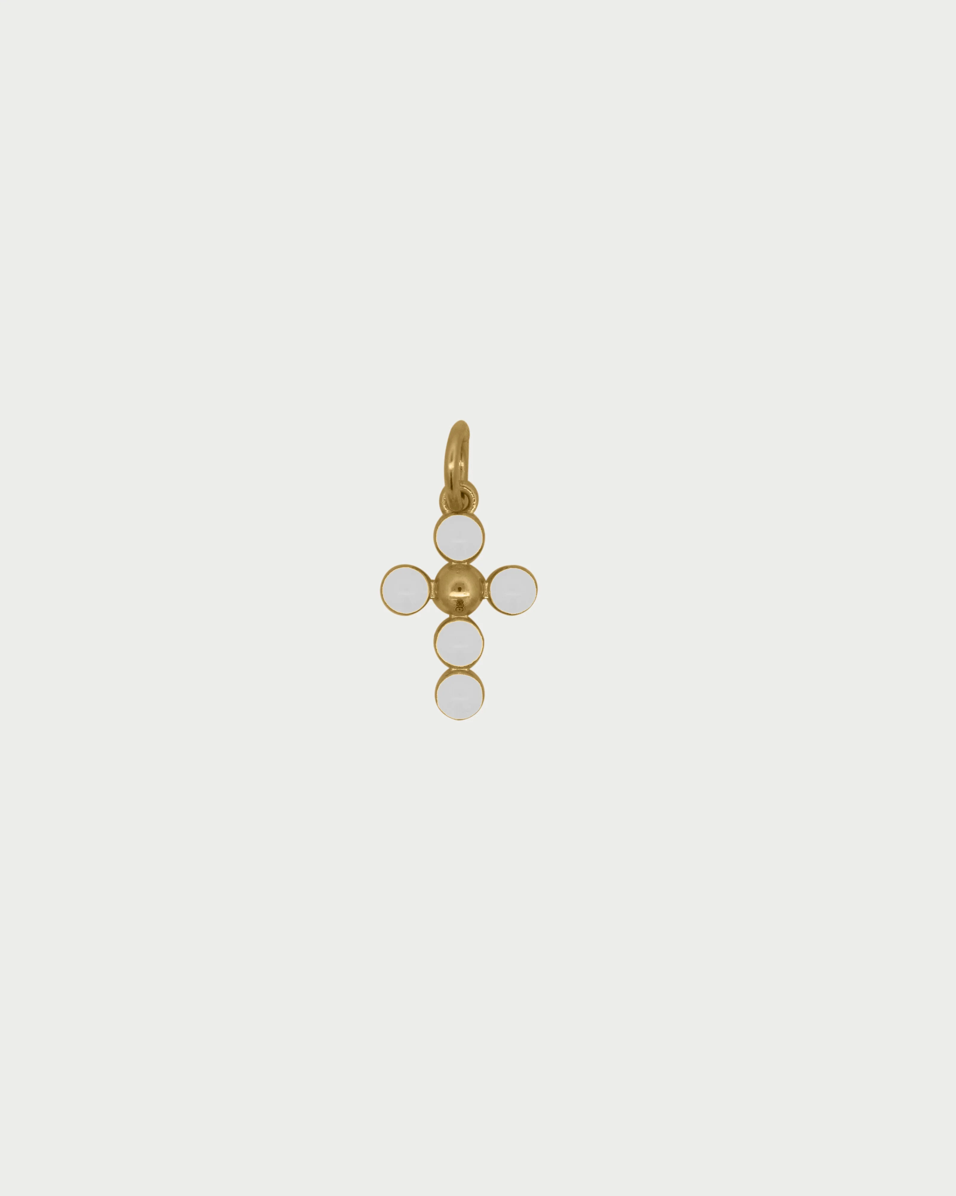 Charm Croce Pallini Smalto Bianco