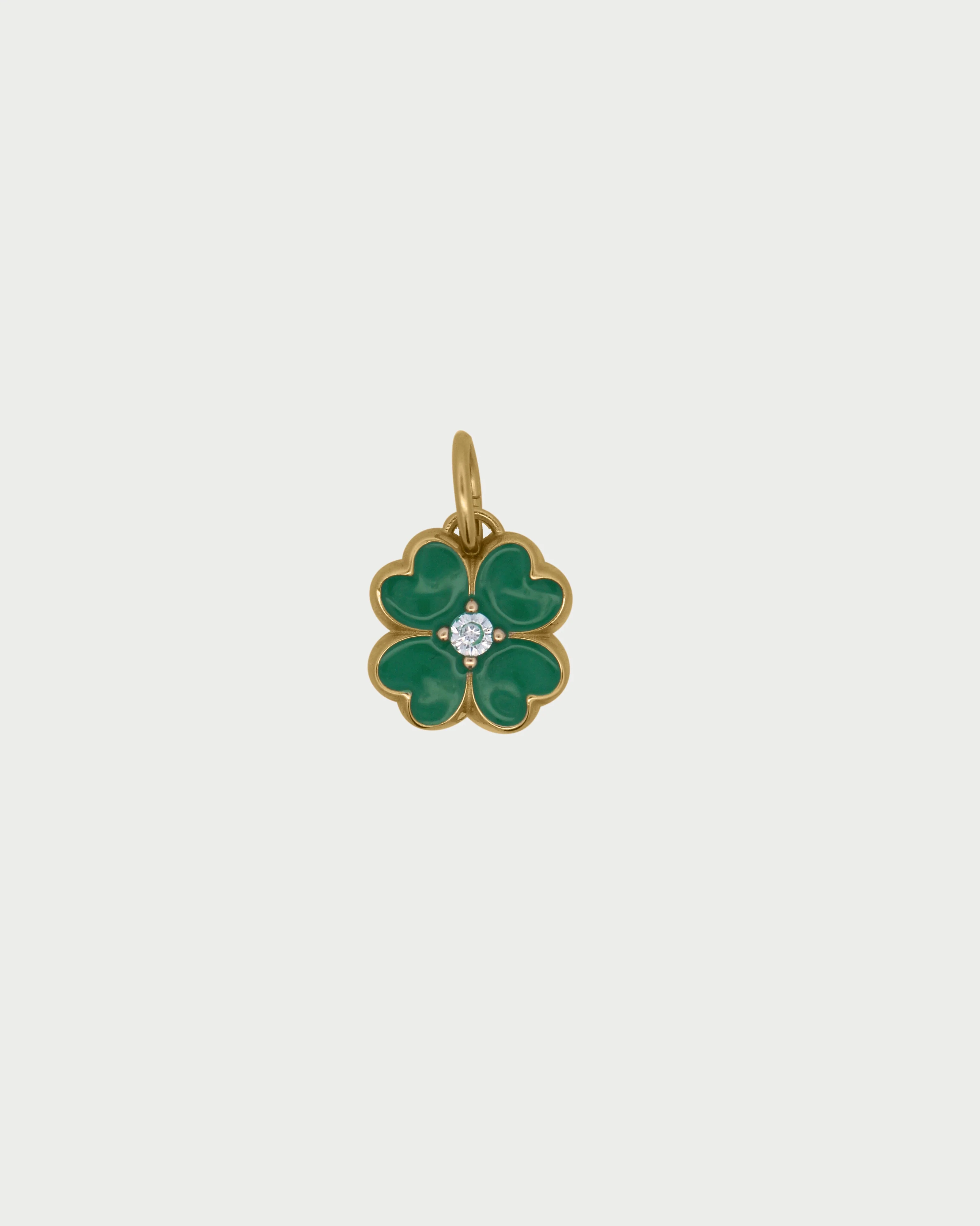 Charm Quadrifoglio Smalto Verde