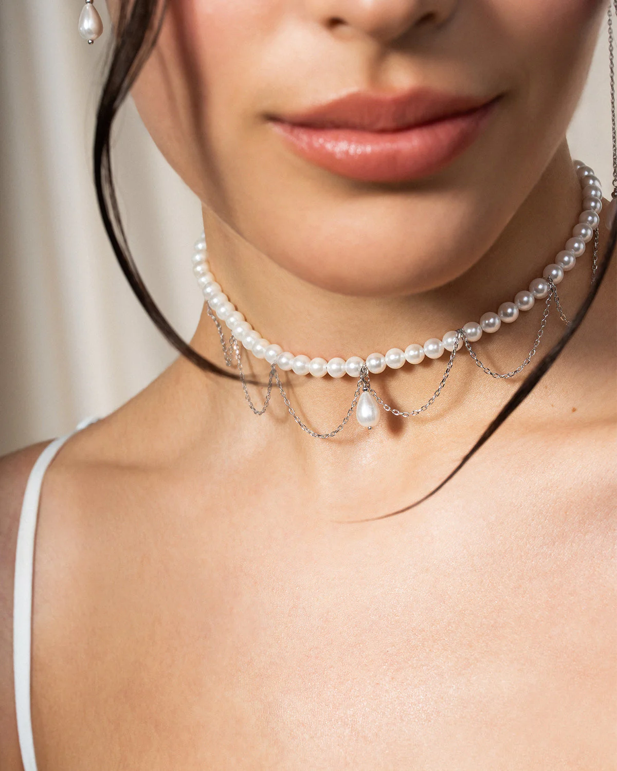 Choker Merletto Pearl Drop - Image 2
