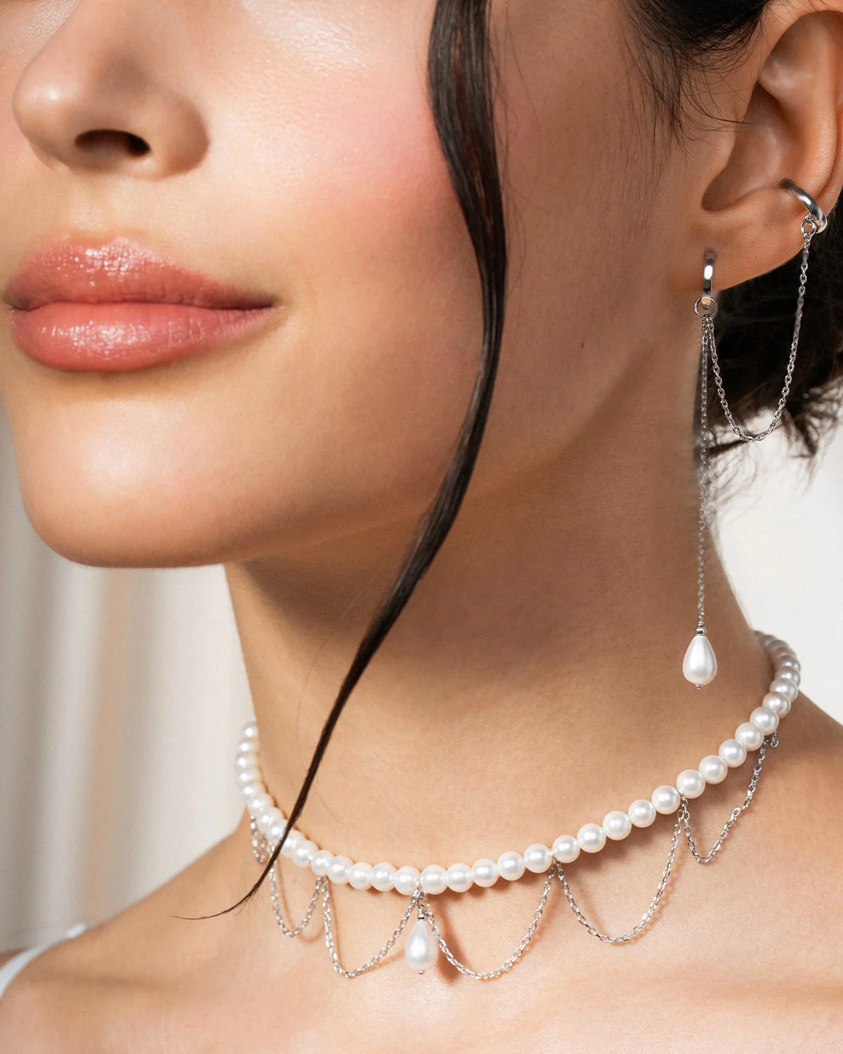 Choker Merletto Pearl Drop - Image 3