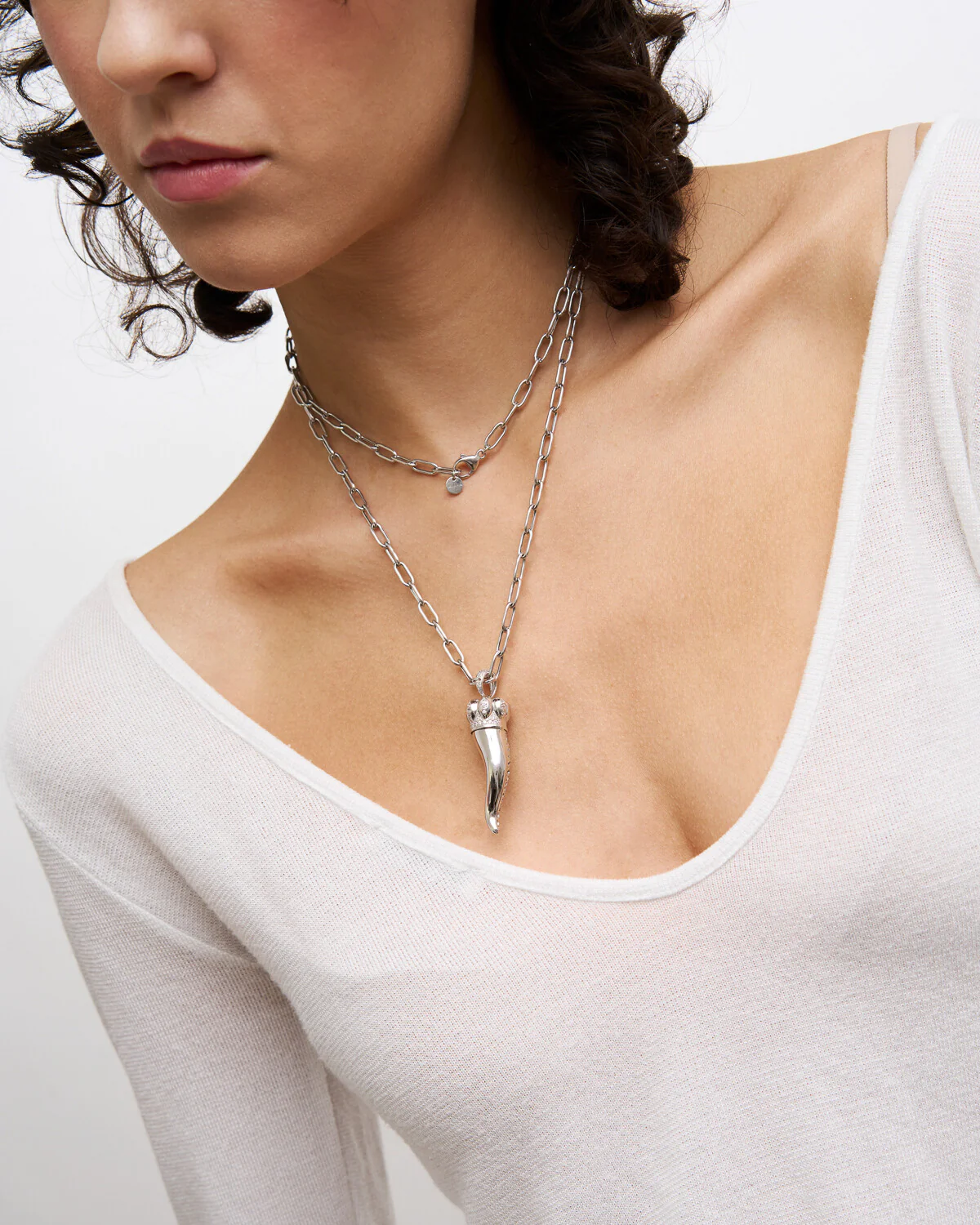 Collana catena cheval e CORNICELLO XL - AMULETI - Image 3