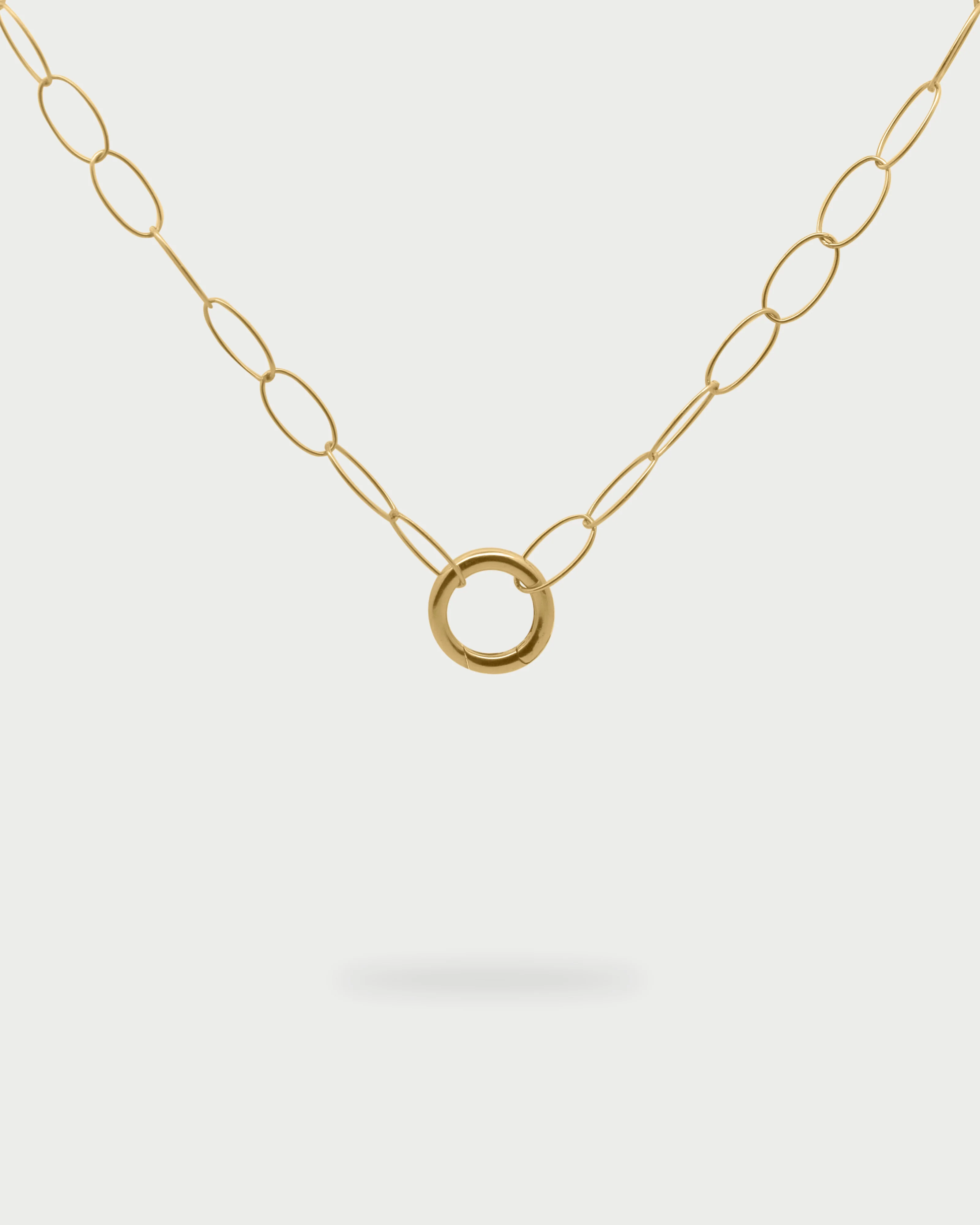 Collana Lunga Base Maglie ovali anello cerchio