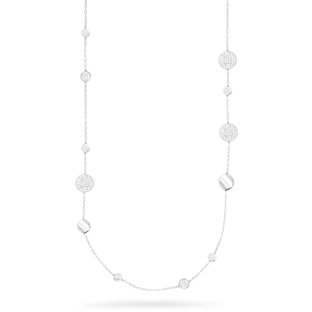 Collana Luxury BIG CIRCLE con cerchi alternati lisci e pavè - STARDUST TEN - Image 2