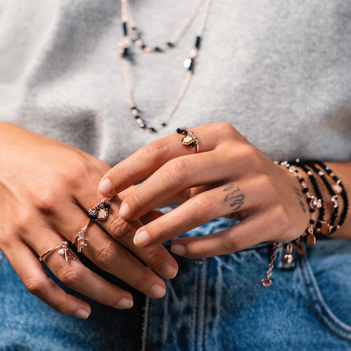 ANELLO MEDAGLIETTE - GIPSY TIERRA BLACK - Image 2