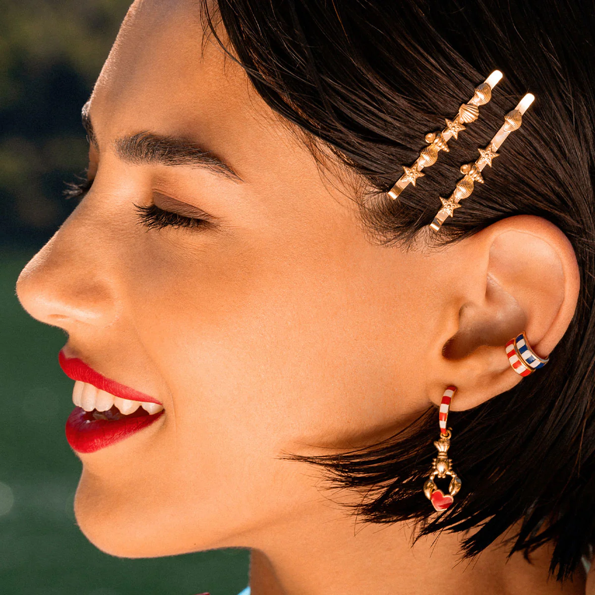Earcuff - Smalto righe blu - Image 2