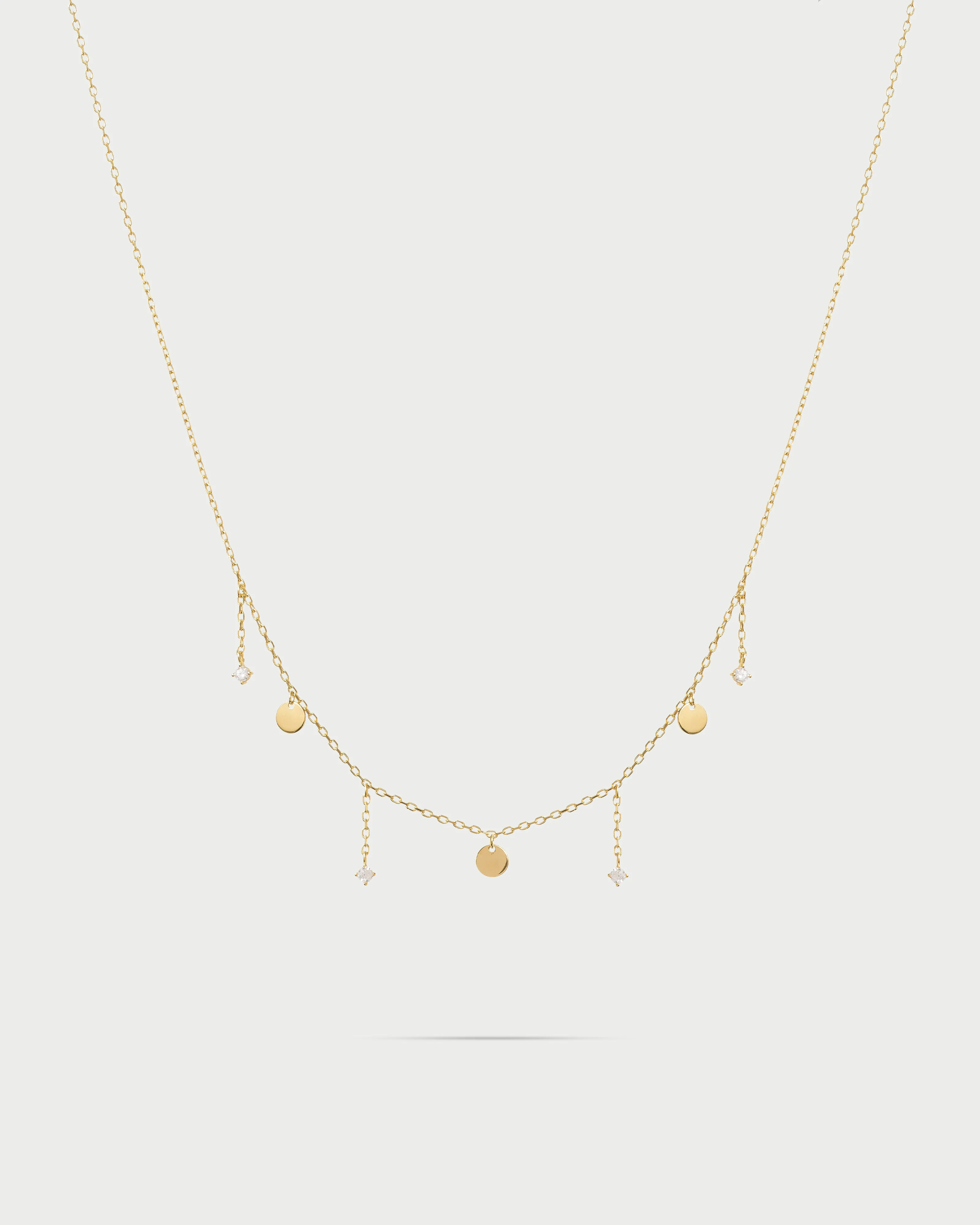 Girocollo 3 mini dischi e punti luce line