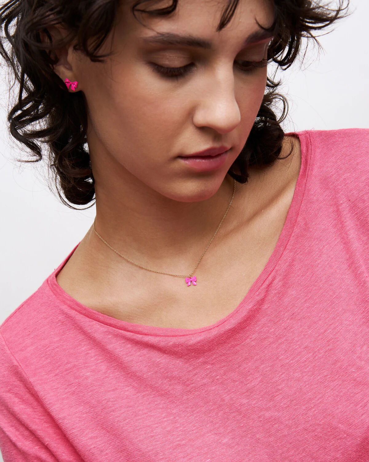 Girocollo con fiocco vernice - CANDY BOW - Image 2
