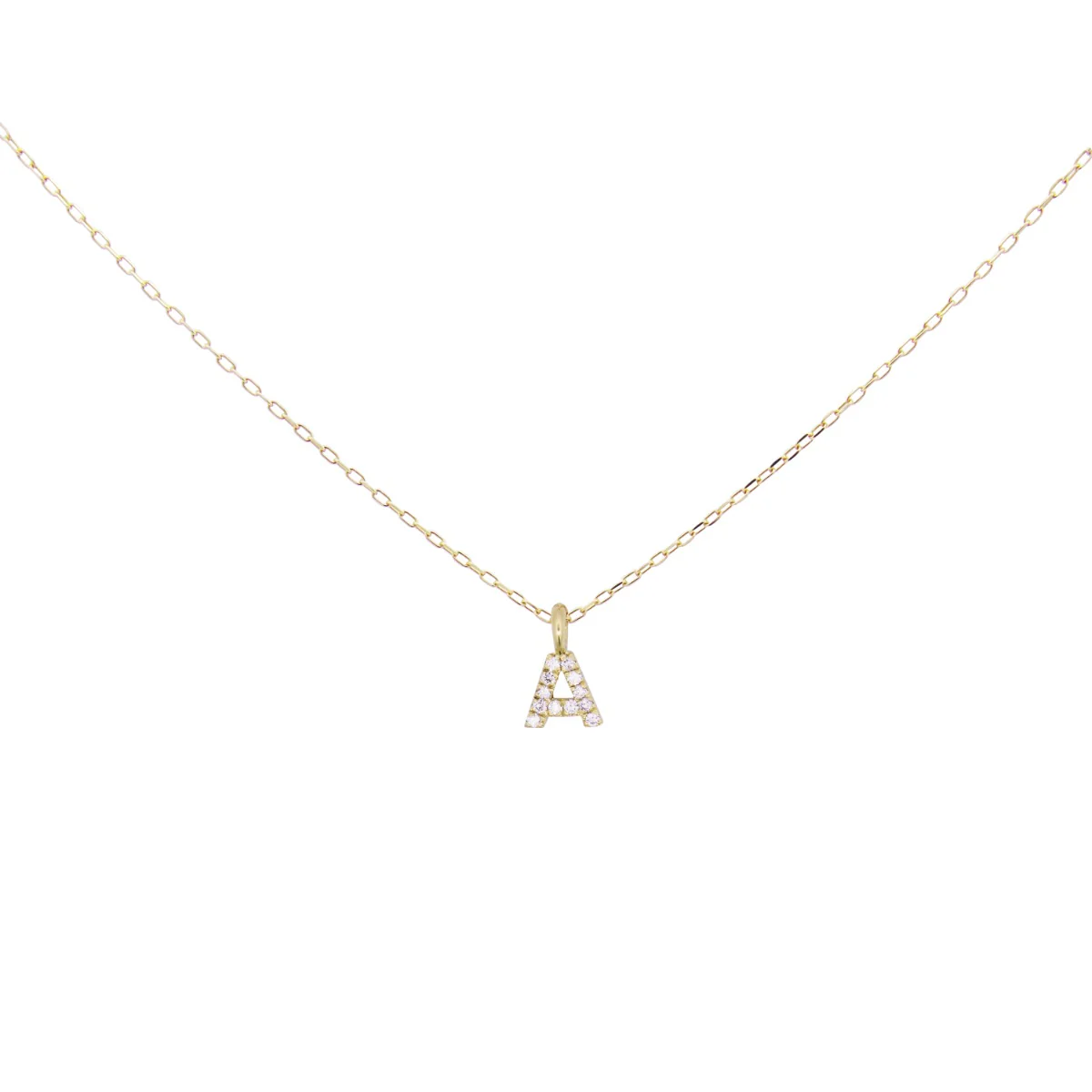 Girocollo con lettera e diamanti lab-grown - ORO18KT