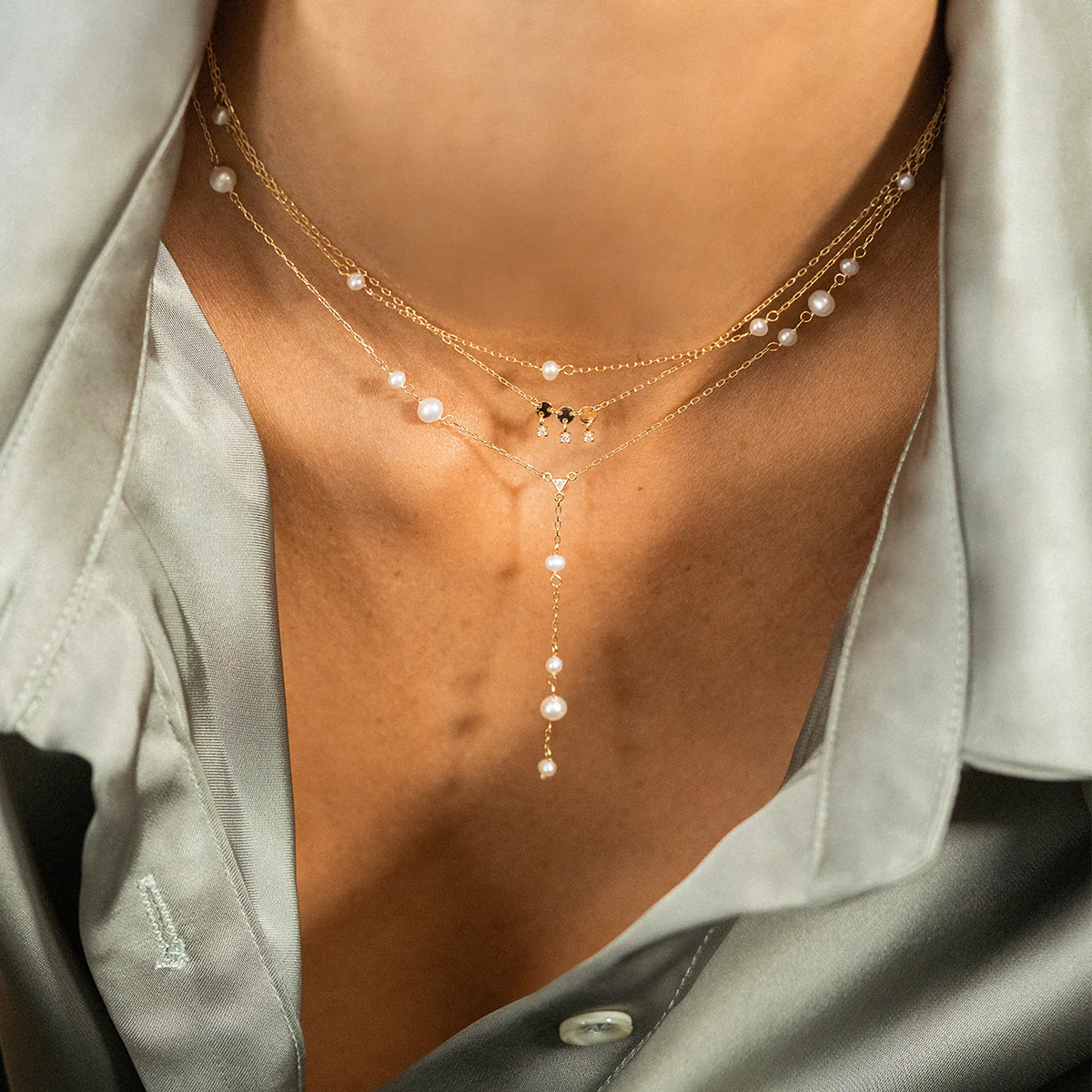 Girocollo con mini perle - ORO18KT - Image 3