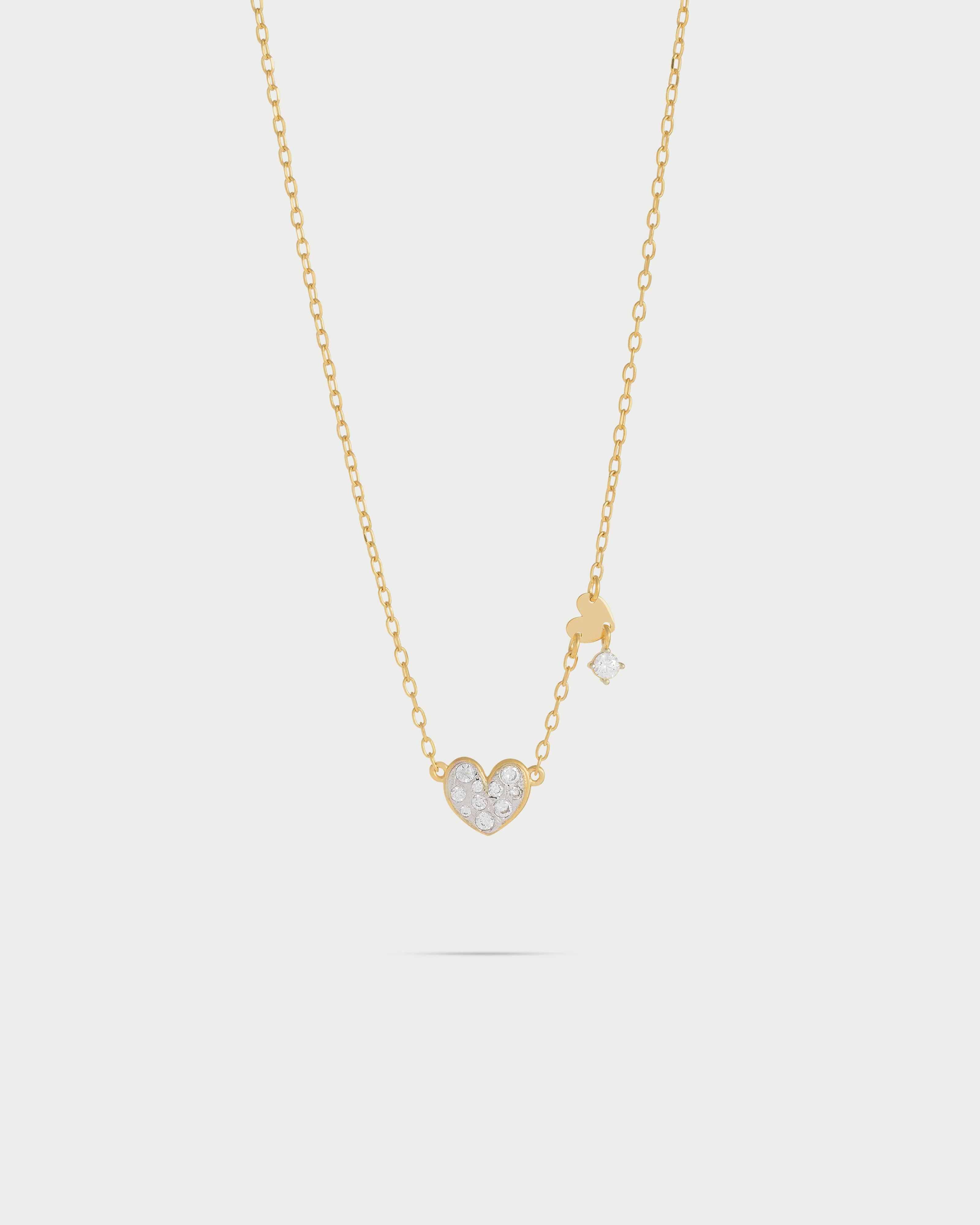 Girocollo cuore pavè e mini castone