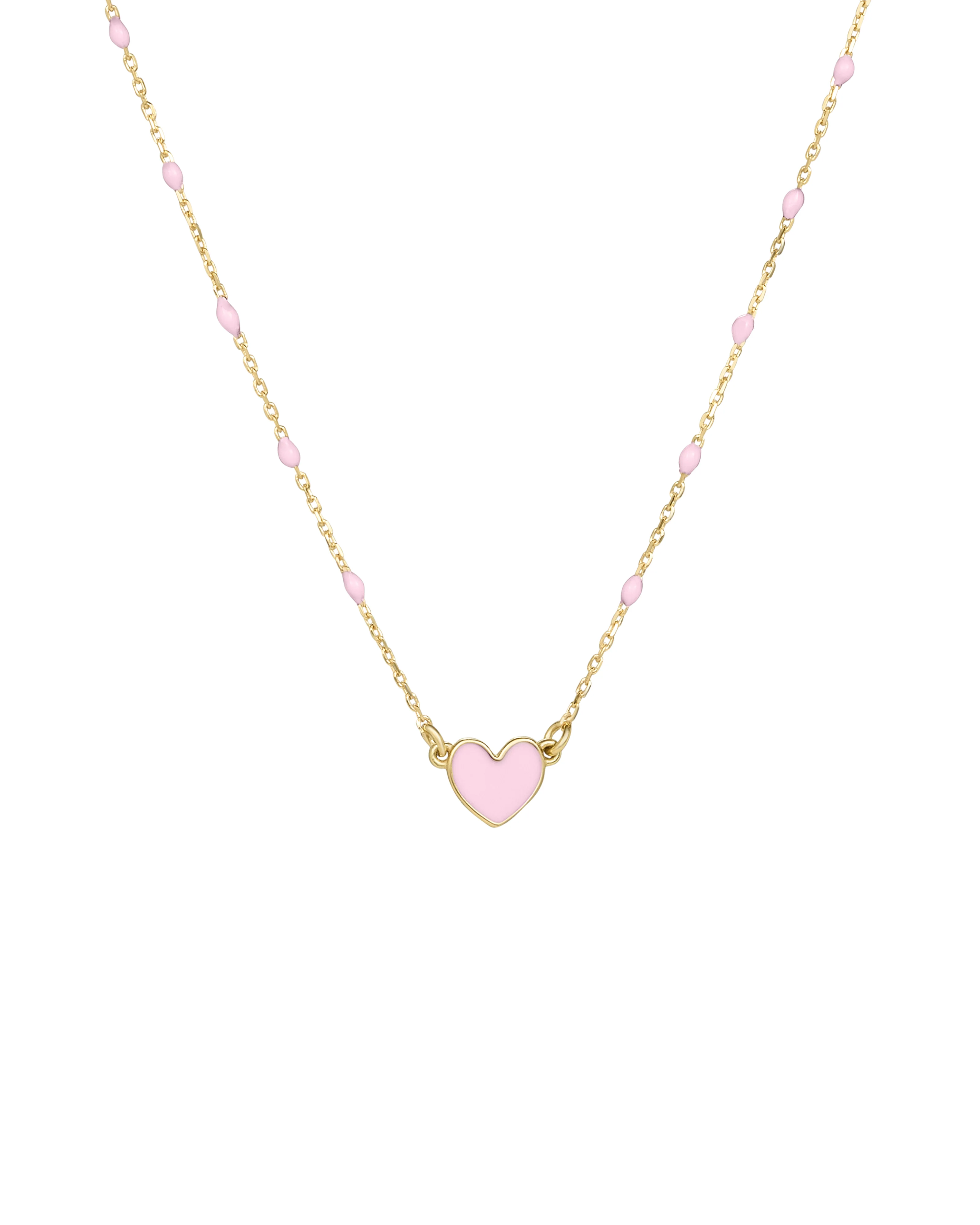 Girocollo cuore smaltato e catena semino smaltato - ORO18KT